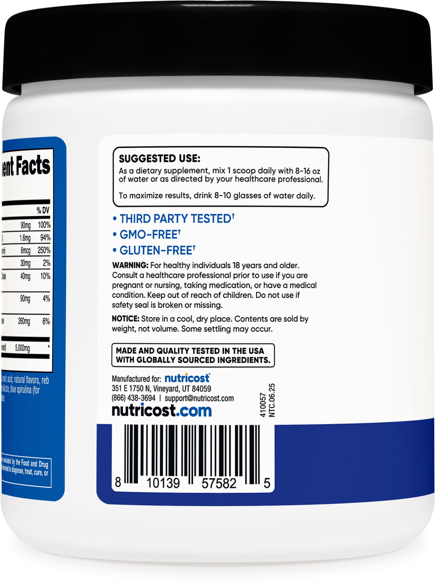 Nutricost Creatine Monohydrate + Hydration Blue Raspberry Flavored (30 Servings) - 7 Vitamins & Minerals, 5000mg of Creatine Per Serving Nutricost buy supplements canada