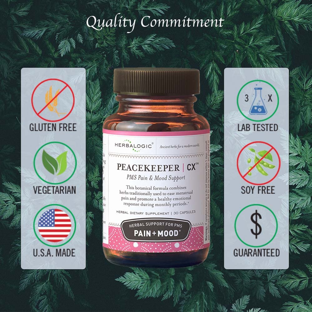 Herbalogic - Peacekeeper CX Herb Capsules - Reduces PMS Related Mood Swings - Reduces Cramps & Pain Associated with Monthly Periods - Contains Turmeric & Corydalis - 30 Cap Count Herbalogic buy supplements canada