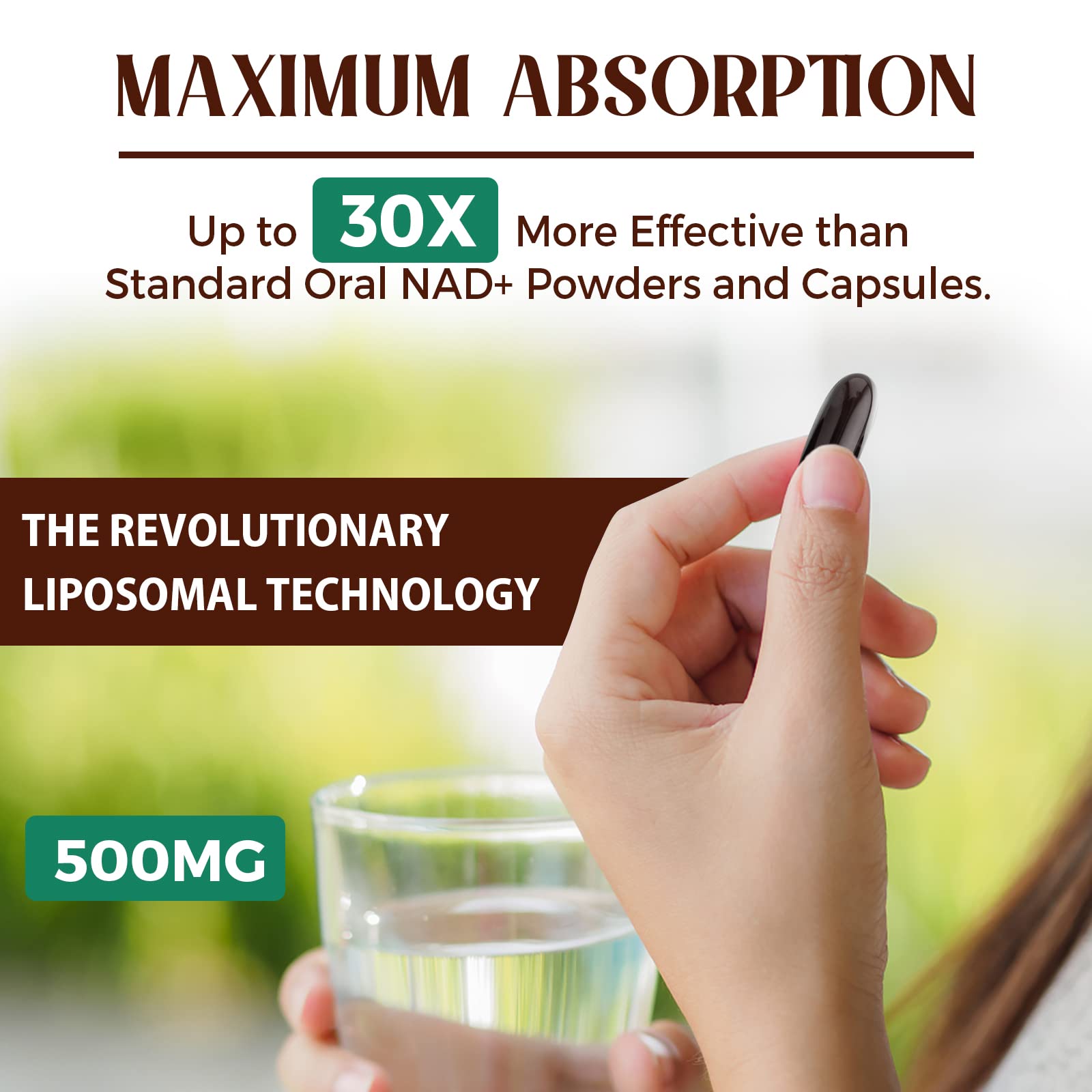 Caenciennes Liposomal NAD+ 500 MG Supplement, True NAD Plus Supplement, Superior Absorption, Boost NAD+ More Efficient Than Nicotinamide Riboside for Cellular Energy, Healthy Aging, 60 Serving Caenciennes buy supplements canada