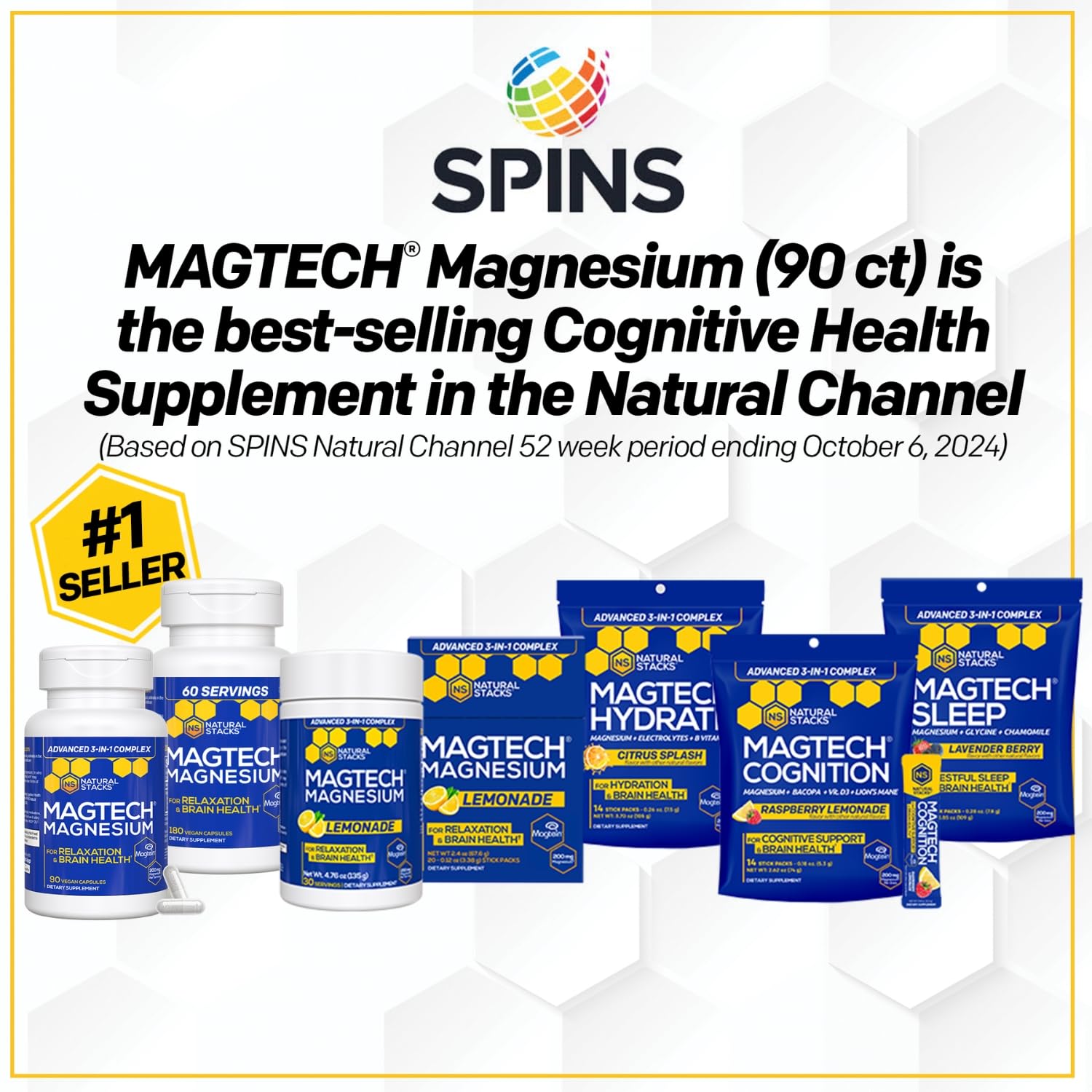 Magtech Magnesium Capsules + Hydration Creatine Powder Lemon Lime Bundle - 3 Forms of Magnesium - Featuring Magtein L-Threonate - Brain Health & Hydration Support* - 44 Total Servings NATURAL STACKS buy supplements canada
