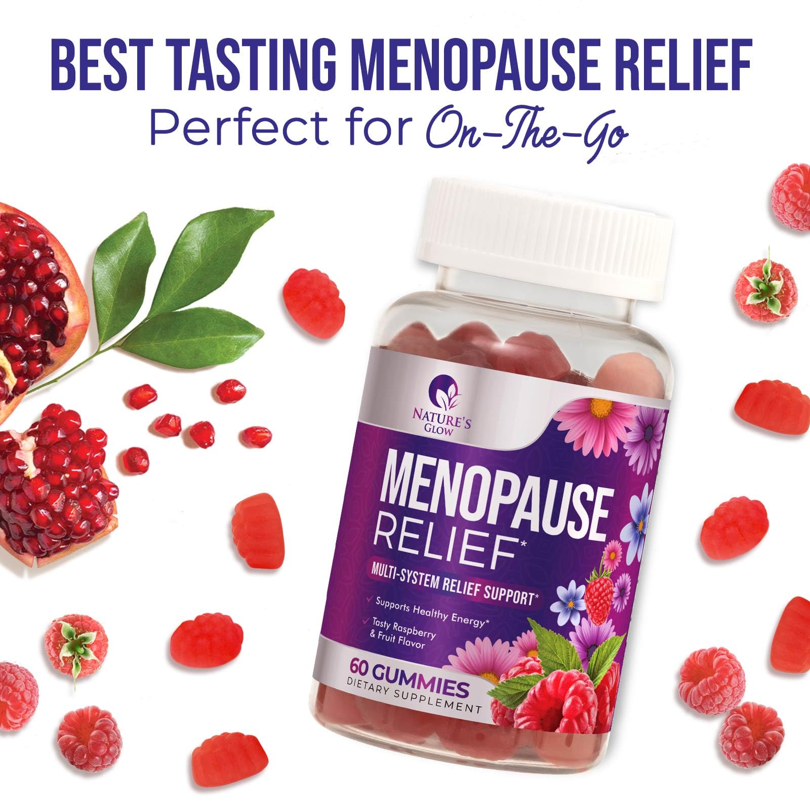 Menopause Supplement for Women - Complete Multi-Benefit Menopause Relief Gummy for Mild Hot Flashes & Night Sweats, Natural Balance & Energy Support, Menopausal Vitamins, Gluten Free - 60 Gummies Nature's Glow buy supplements canada