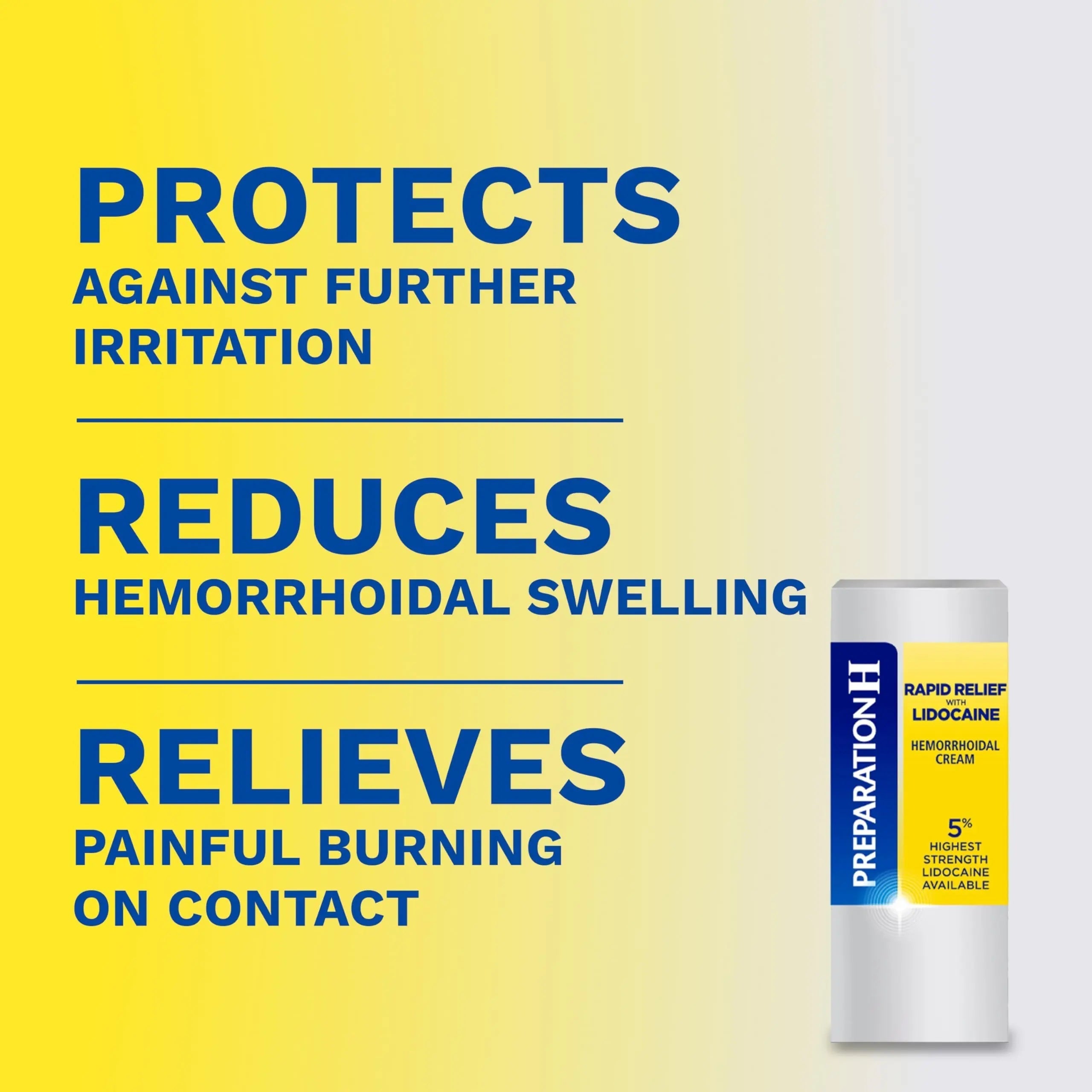 Preparation H Rapid Relief Hemorrhoid Cream with Lidocaine, Numbing Relief for Swelling, Pain, Burning and Itching - 0.75 Oz Tube Preparation H buy supplements canada