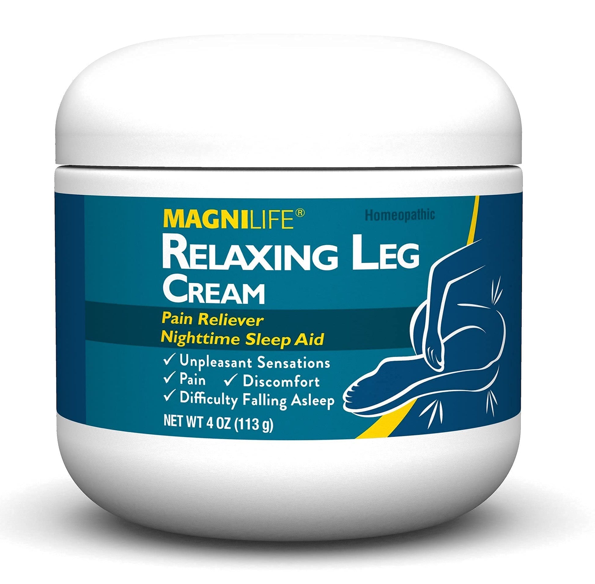 MagniLife Relaxing Leg Cream, Restless Legs, Deep Penetrating Topical for Pain, Naturally Soothe Cramping, Discomfort, and Tossing with Lavender and Magnesium - 4oz MagniLife buy supplements canada