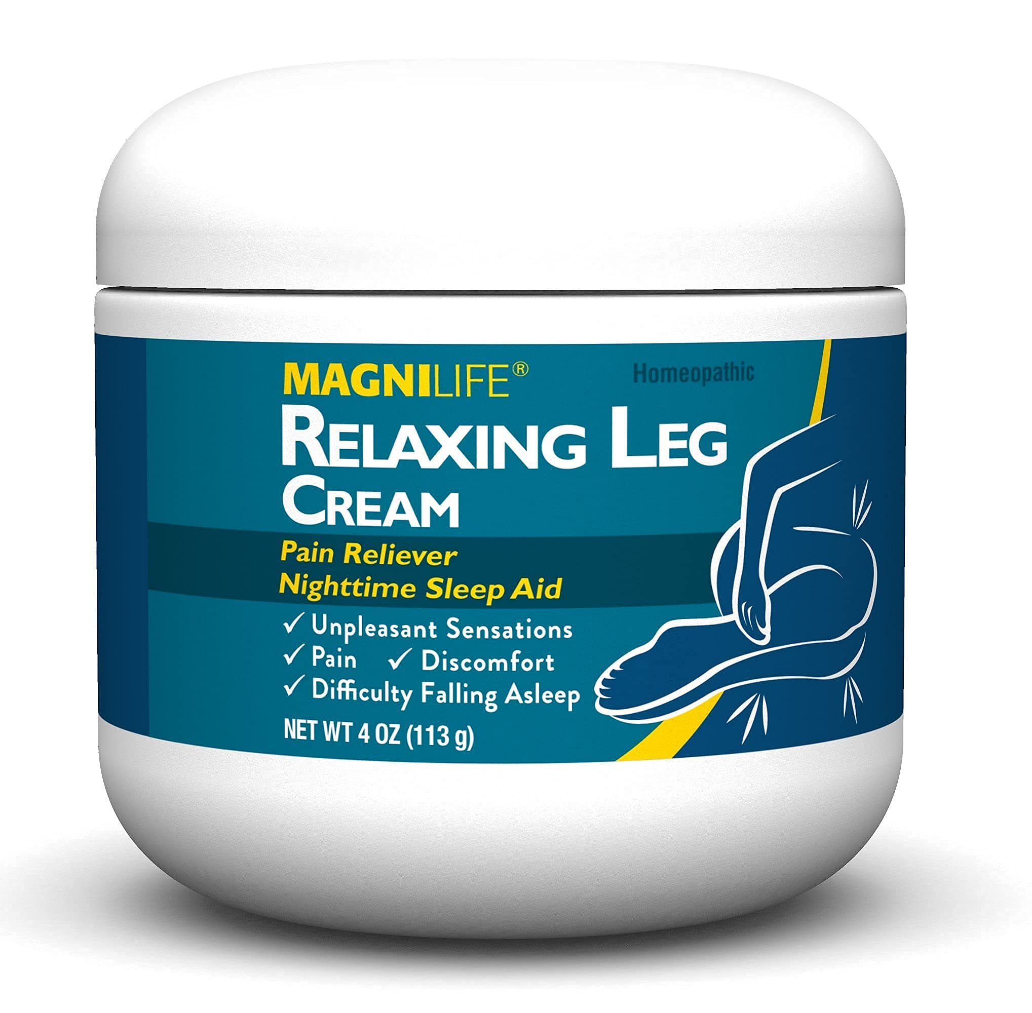 MagniLife Relaxing Leg Cream, Restless Legs, Deep Penetrating Topical for Pain, Naturally Soothe Cramping, Discomfort, and Tossing with Lavender and Magnesium - 4oz MagniLife buy supplements canada