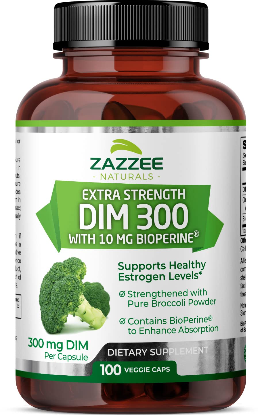 Zazzee Extra Strength DIM 300, 10 mg BioPerine and 300 mg DIM per Capsule, 100 Vegan Zazzee buy supplements canada