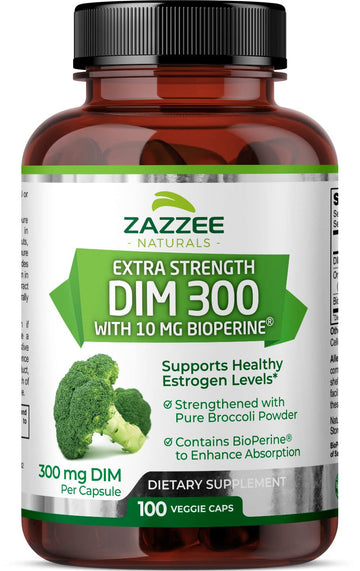 Zazzee Extra Strength DIM 300, 10 mg BioPerine and 300 mg DIM per Capsule, 100 Vegan Zazzee buy supplements canada