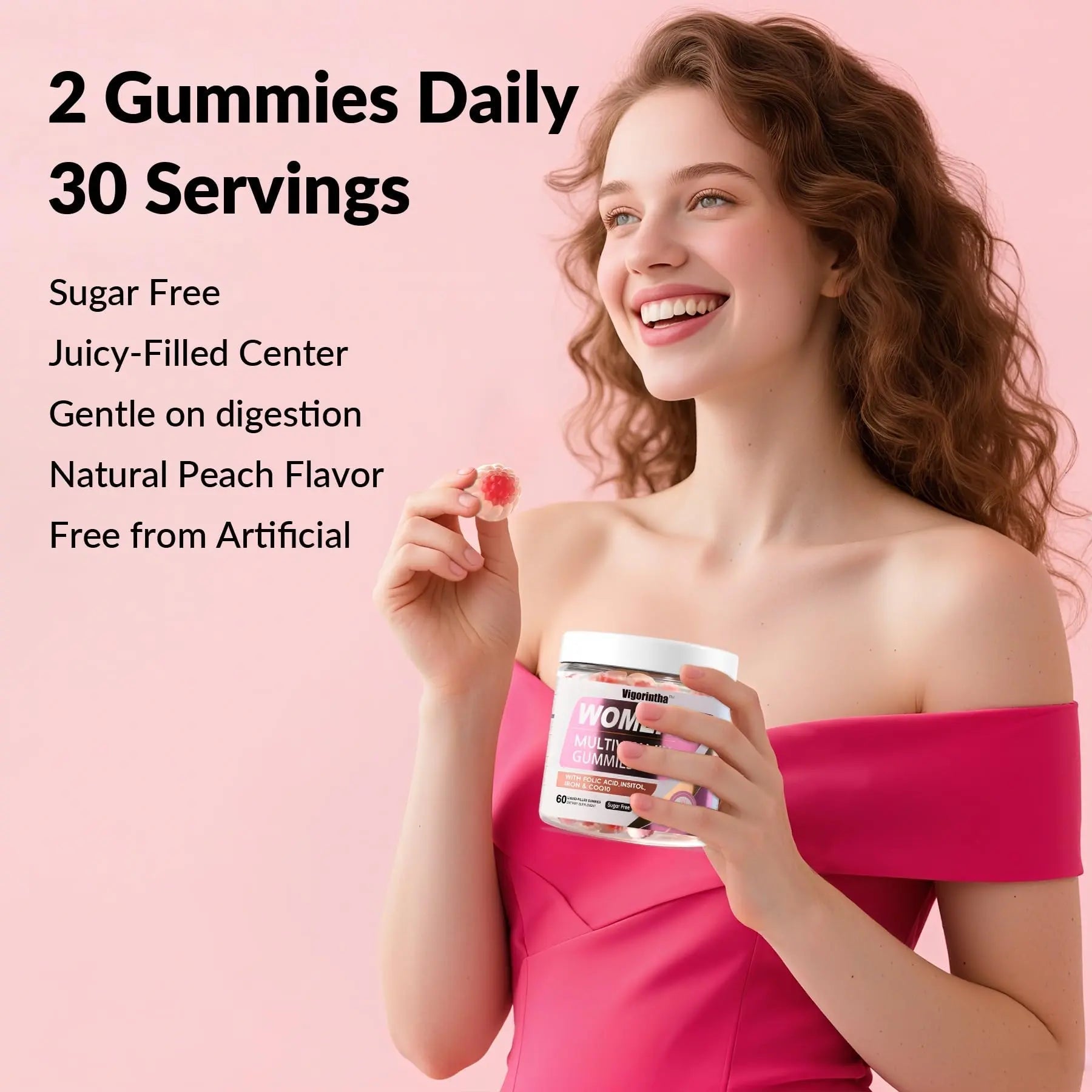 Vigorintha 2 Pack Sugar Free Womens Multivitamin Gummies with 19 Multi Vitamins & Minerals,Iron,Calcium,Folate,Biotin,Inositol Vigorintha buy supplements canada