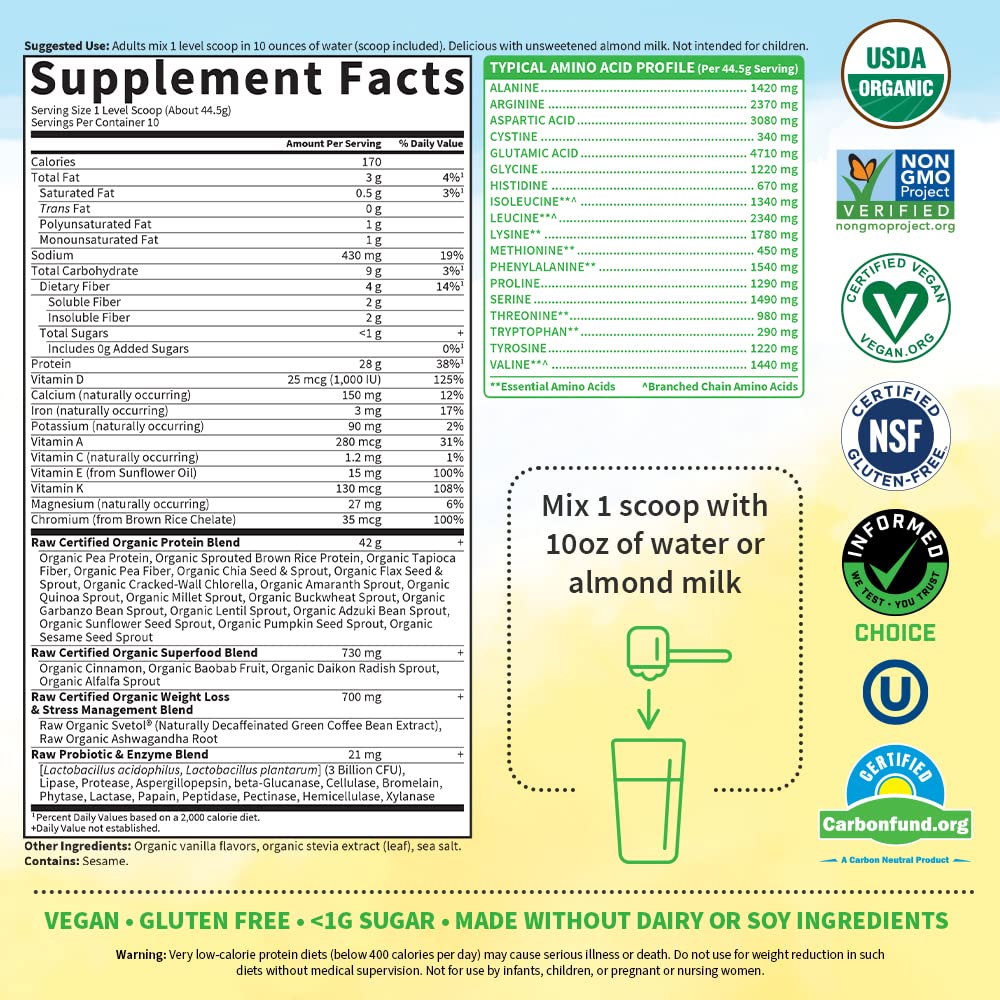 Garden of Life Raw Organic Fit Powder, Original - High Protein for Weight Loss (28g) Plus Garden of Life buy supplements canada