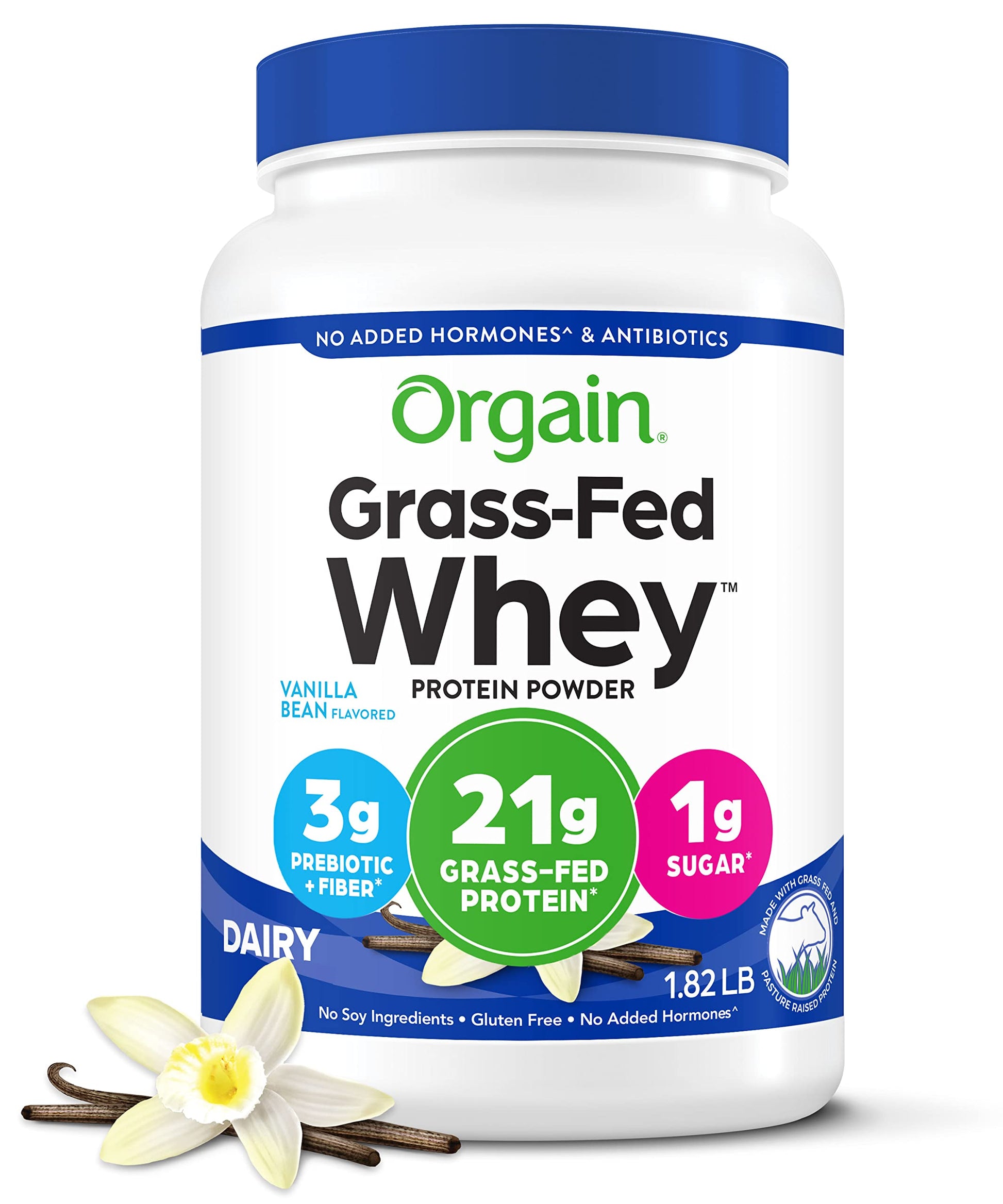 Orgain Whey Protein Powder, Vanilla Bean - 21g Grass Fed Dairy Protein, Gluten Free Orgain buy supplements canada