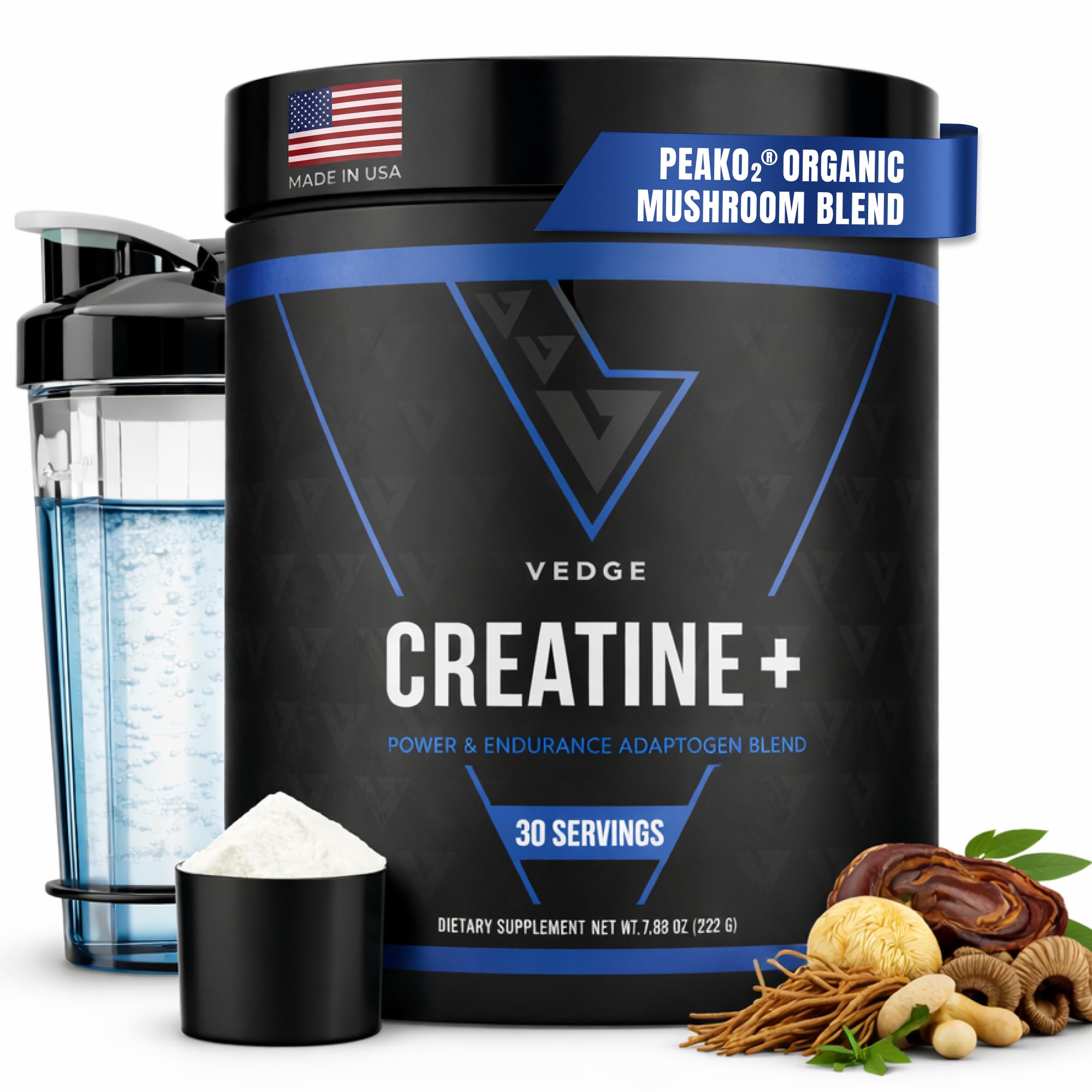 VEDGE Nutrition Creatine + | Vegan Plant-Based Creatine Monohydrate Powder | Energy, Performance & Function | Ergogenic Aids for Athletes | Unflavored, 30 Servings VEDGE buy supplements canada