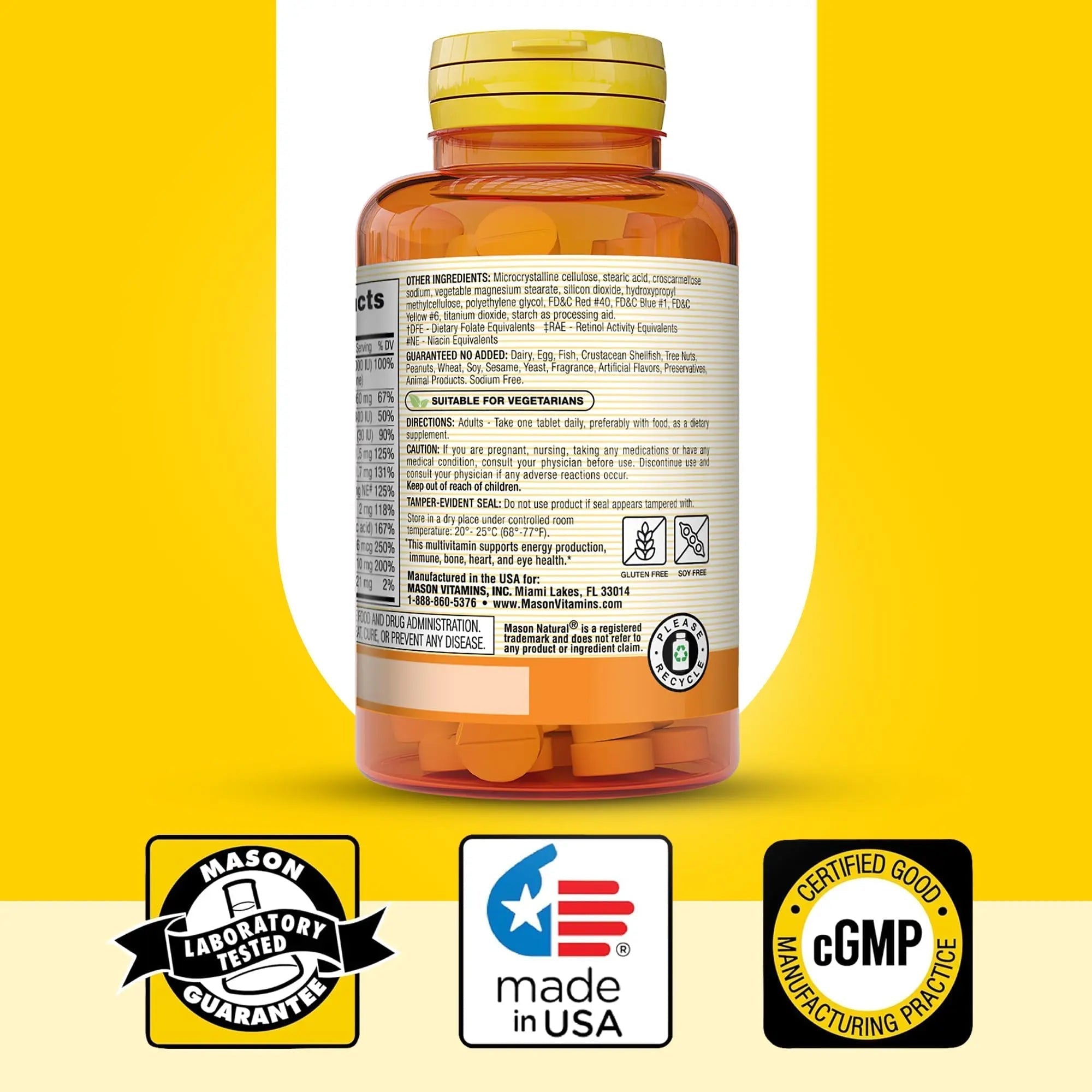 MASON NATURAL Mini Multi Vitamins, Vitamins A, C, D3, E, B1, B2, B3, B6, B12, Folate and Calcium for Overall Health, 1 Year Supply MASON NATURAL buy supplements canada