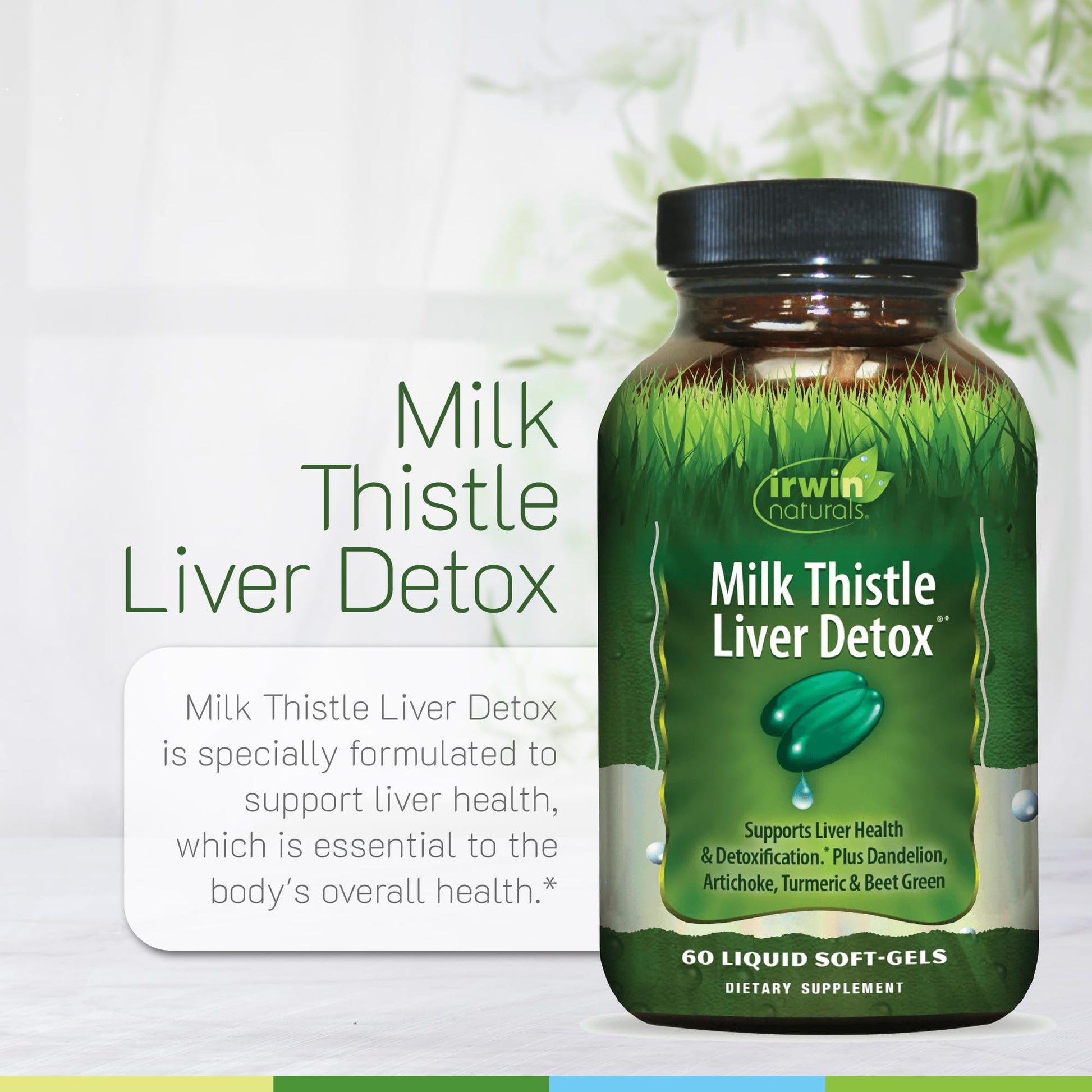 Irwin Naturals Milk Thistle Liver Detox - 60 Liquid Soft-Gels, Pack of 2 - Supports Liver Health with Dandelion, Artichoke, Turmeric & Green Beet Root - 60 Total Servings Irwin Naturals buy supplements canada