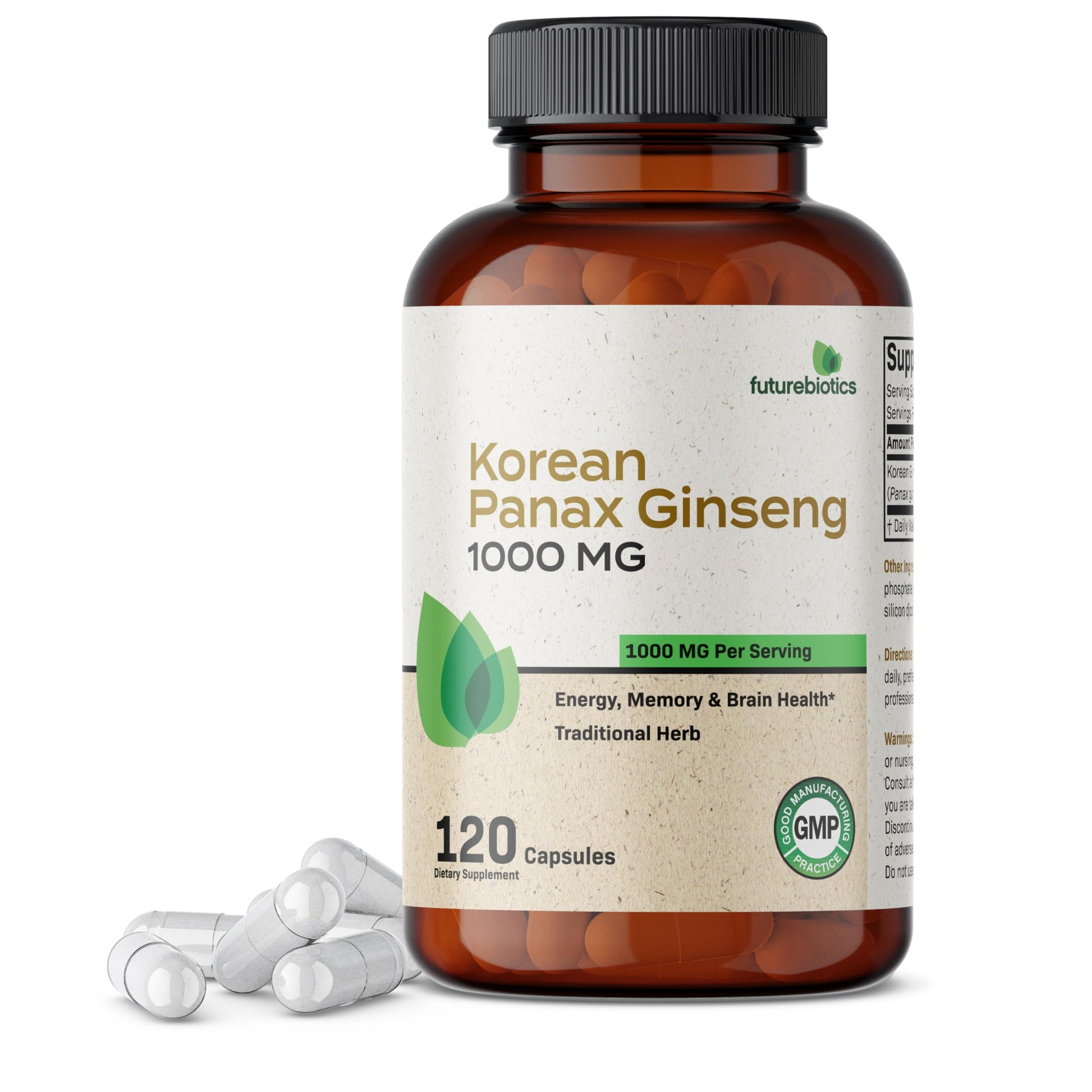 Futurebiotics Korean Panax Ginseng 1000 MG Per Serving Energy, Memory & Brain Health Futurebiotics buy supplements canada