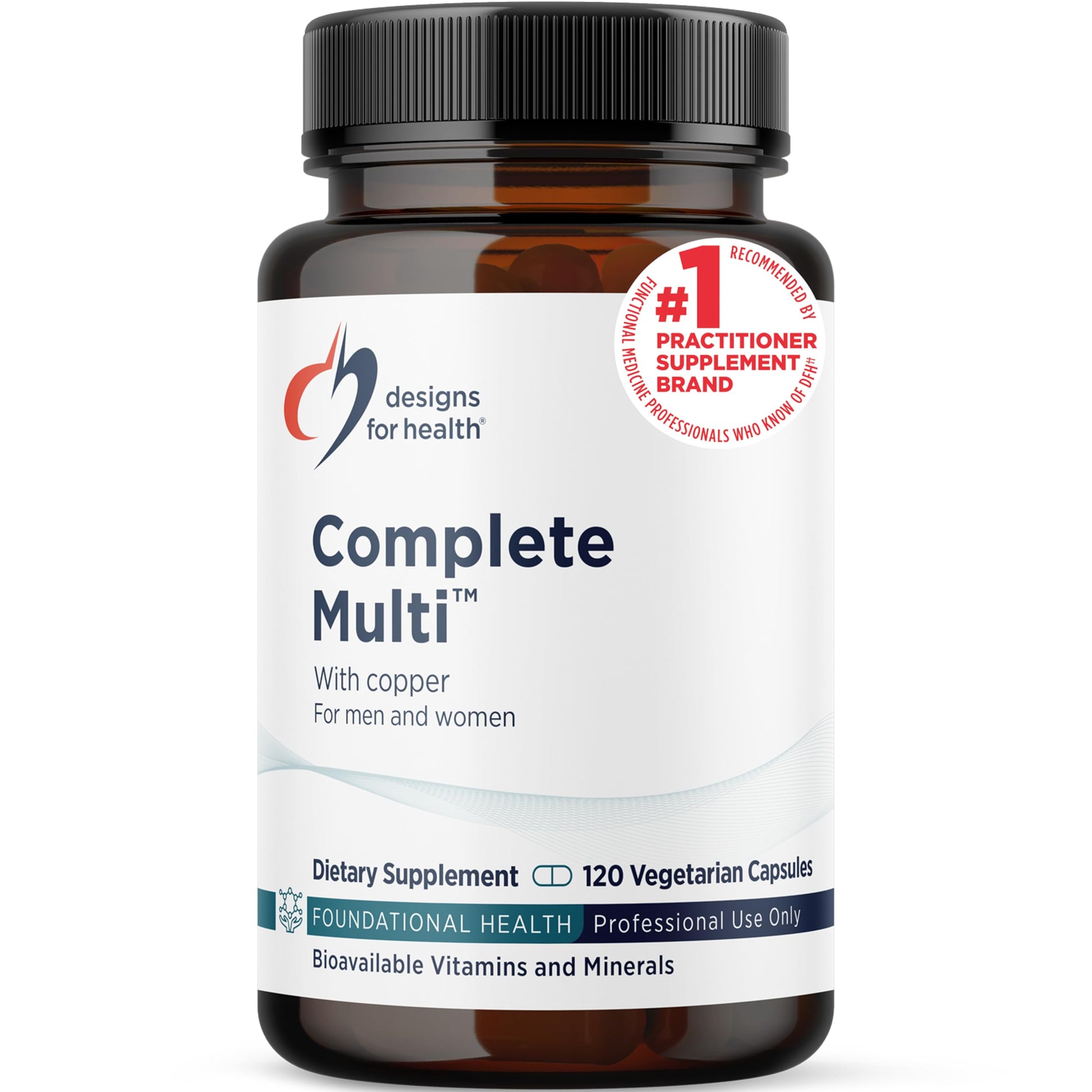 Designs for Health DFH Complete Multi with Copper - Comprehensive Multi Vitamin + Mineral Supplement with Folate, 1000 IU Vitamin D, Immune Support Vitamins - Multivitamin with No Iron (120 Capsules) Designs for Health buy supplements canada
