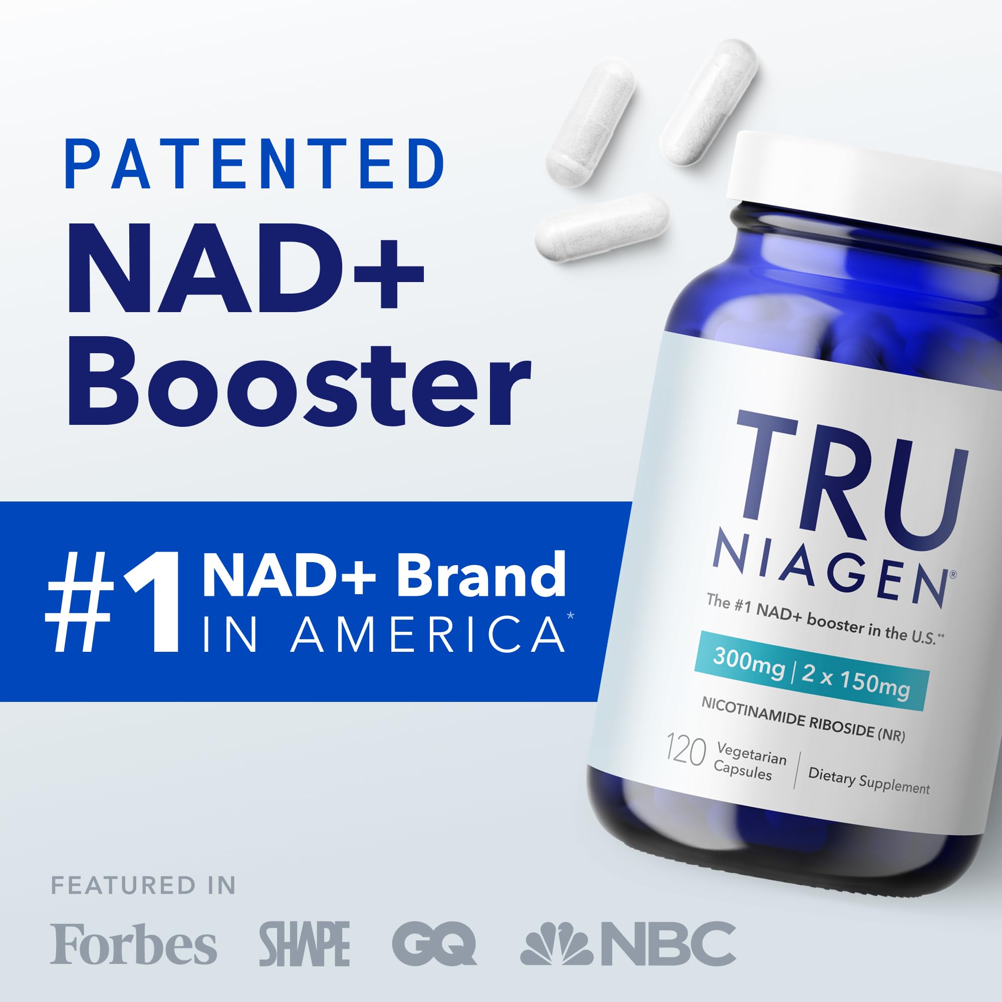 TRU NIAGEN Patented NAD Supplement for Brain Function, Anti Aging & Cell Regeneration, Niagen, 60 300mg Servings | Supports Cellular Energy, Muscle | Nicotinamide Riboside (NR) Take 2 Daily | 1 Bottle TRU NIAGEN buy supplements canada