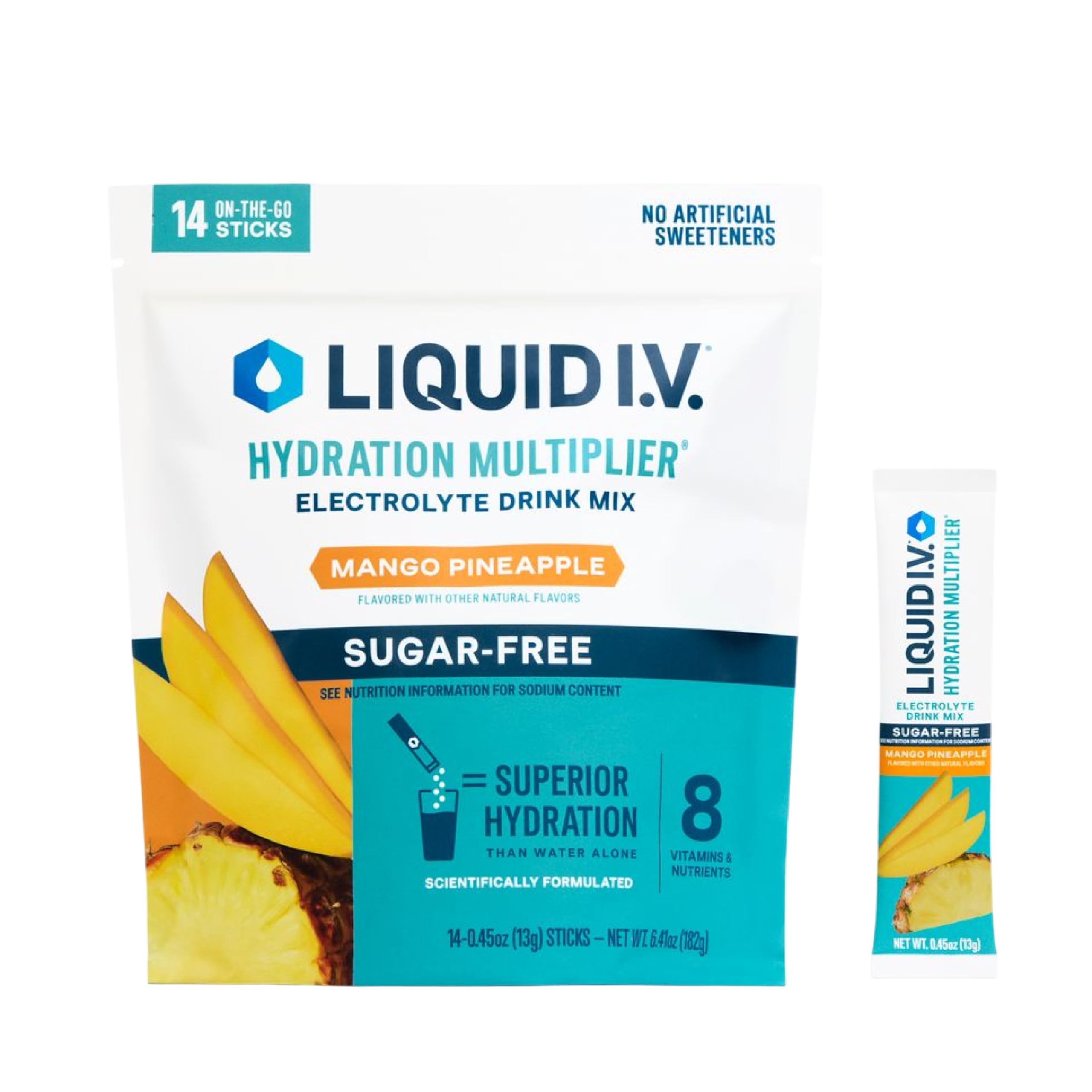 Liquid I.V.® Hydration Multiplier Sugar-Free - Mango Pineapple | Electrolyte Powder Drink Mix | 1 Pack (14 Servings) Liquid I.V. buy supplements canada