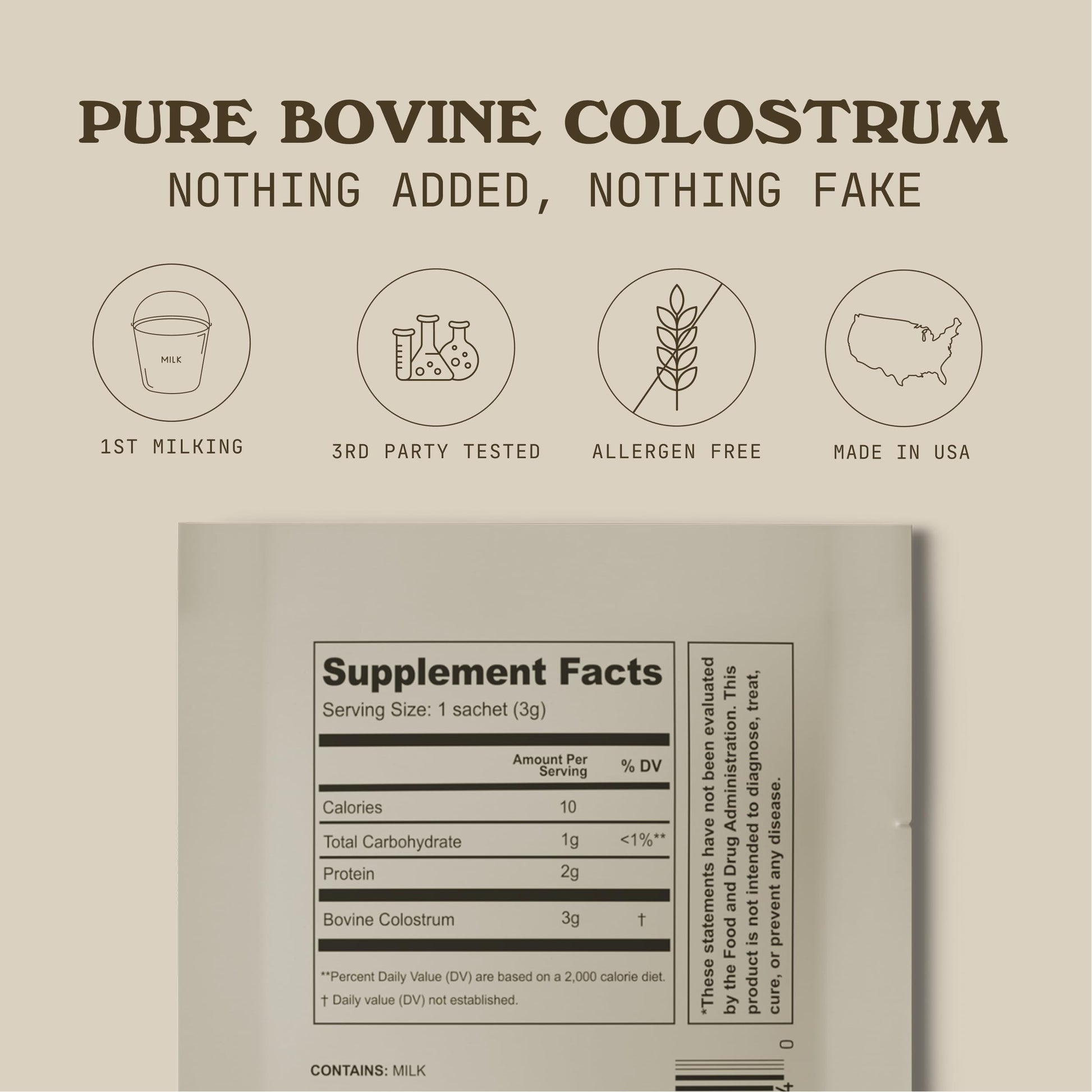 COWBOY COLOSTRUM Powder Travel Packs - Bovine Colostrum Powder - First Day Milking Whole Colostrum - Grass Fed Colostrum Supplement for Gut Health, Immunity, Skin & Hair (Unflavored, 30 Servings) COWBOY COLOSTRUM buy supplements canada