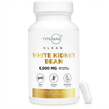 Type Zero Clean White Kidney Bean Capsules (6,500 MG Equivalent Per Serving, 90 Count) - Non-GMO, Gluten Free Type Zero buy supplements canada