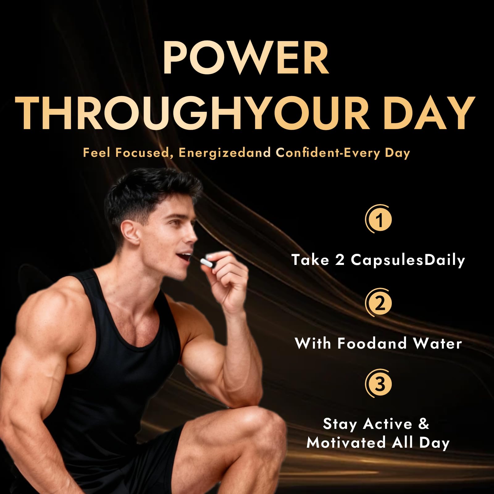 Quantum Gold Performance Capsulas – Daily Energy & Endurance Support Supplement | Boost Motivation & Confidence | 60 Capsules(1PC) ultimapeak buy supplements canada