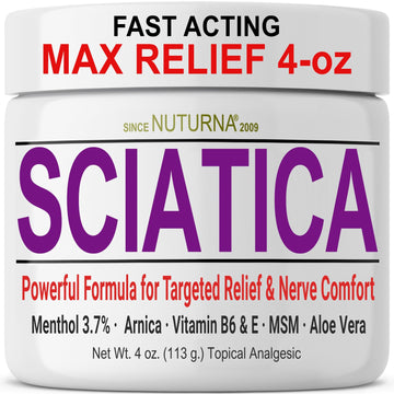 Sciatica Nerve Cream - Maximum Strength Comfort Cream for Feet, Hands, Legs, Toes, Back - Natural Ultra Strength Arnica, MSM, Menthol, Soothing Comfort, Large 4 Oz Nuturna buy supplements canada