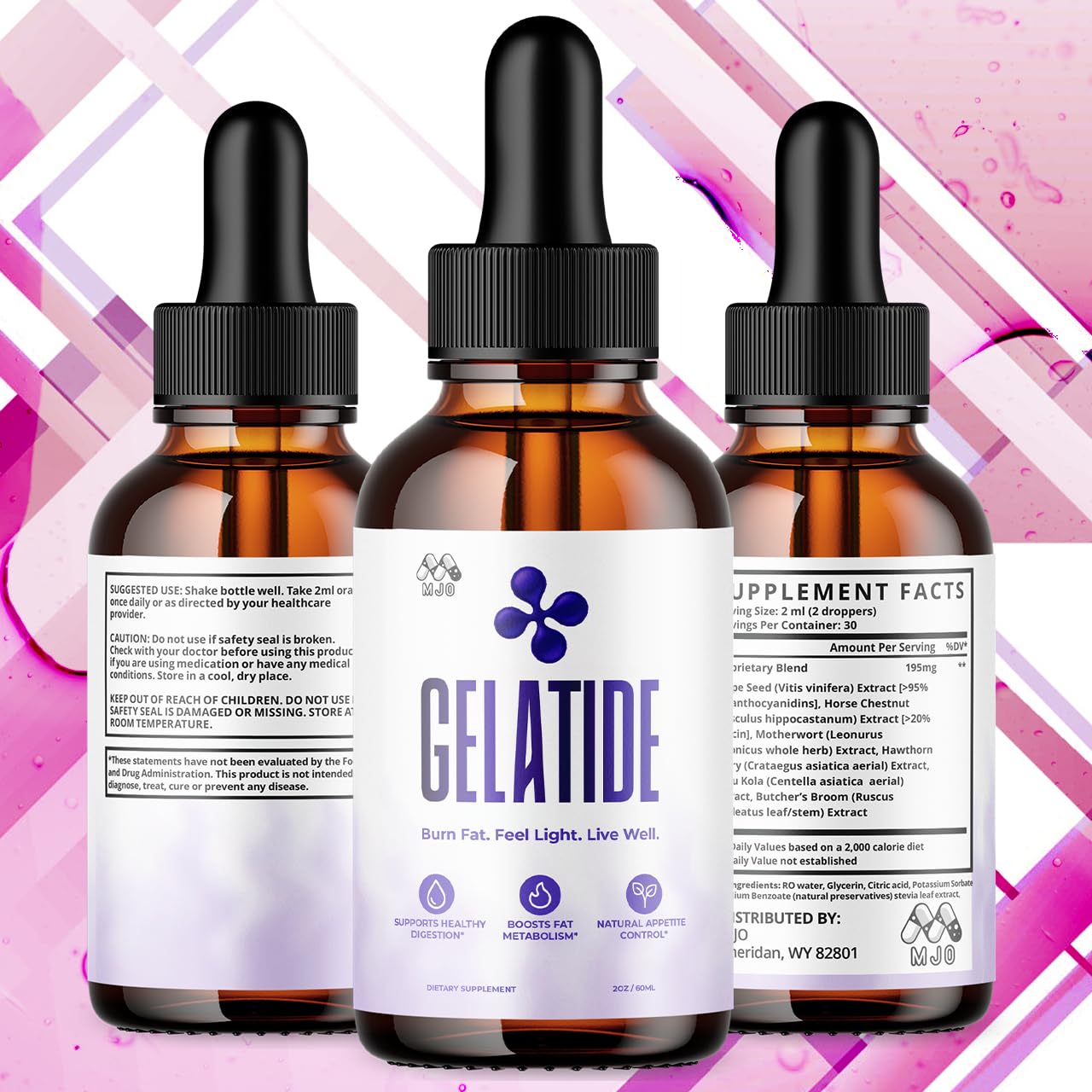 (2 Pack) Gelatide Drops, Official Gelatide Health Support Formula with All Natural Ingredients, Advanced Active Lifestyle Support Supplement Max Strength Vitamin Formula for Women & Men (60 Servings) MJO buy supplements canada