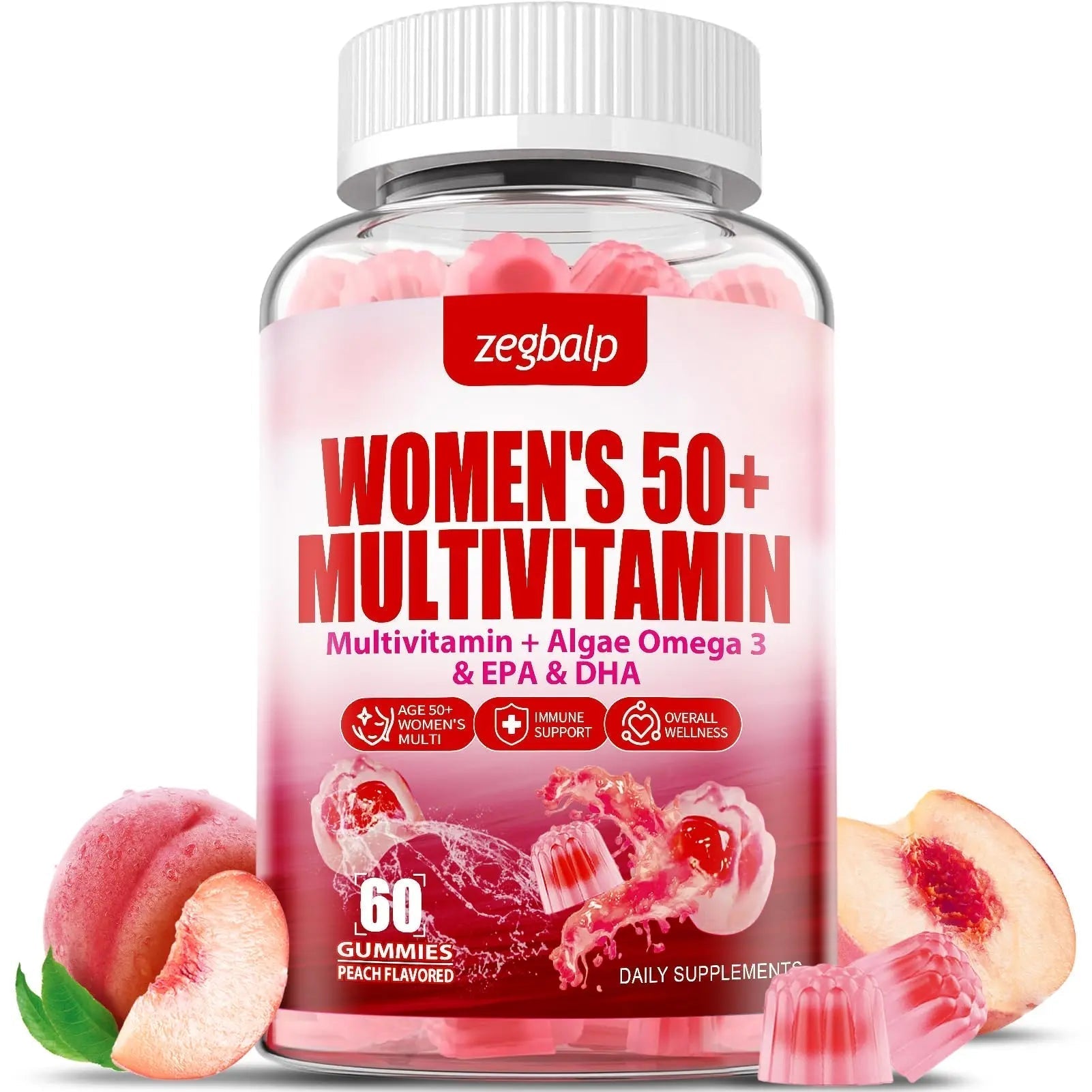 ZEGBALP Sugar-Free Womens Multivitamin 50 Plus Gummies with Calcium, Magnesium, Zinc, Vitamin A, C, D3, E, K2, B Complex, Folate, Biotin ZEGBALP buy supplements canada