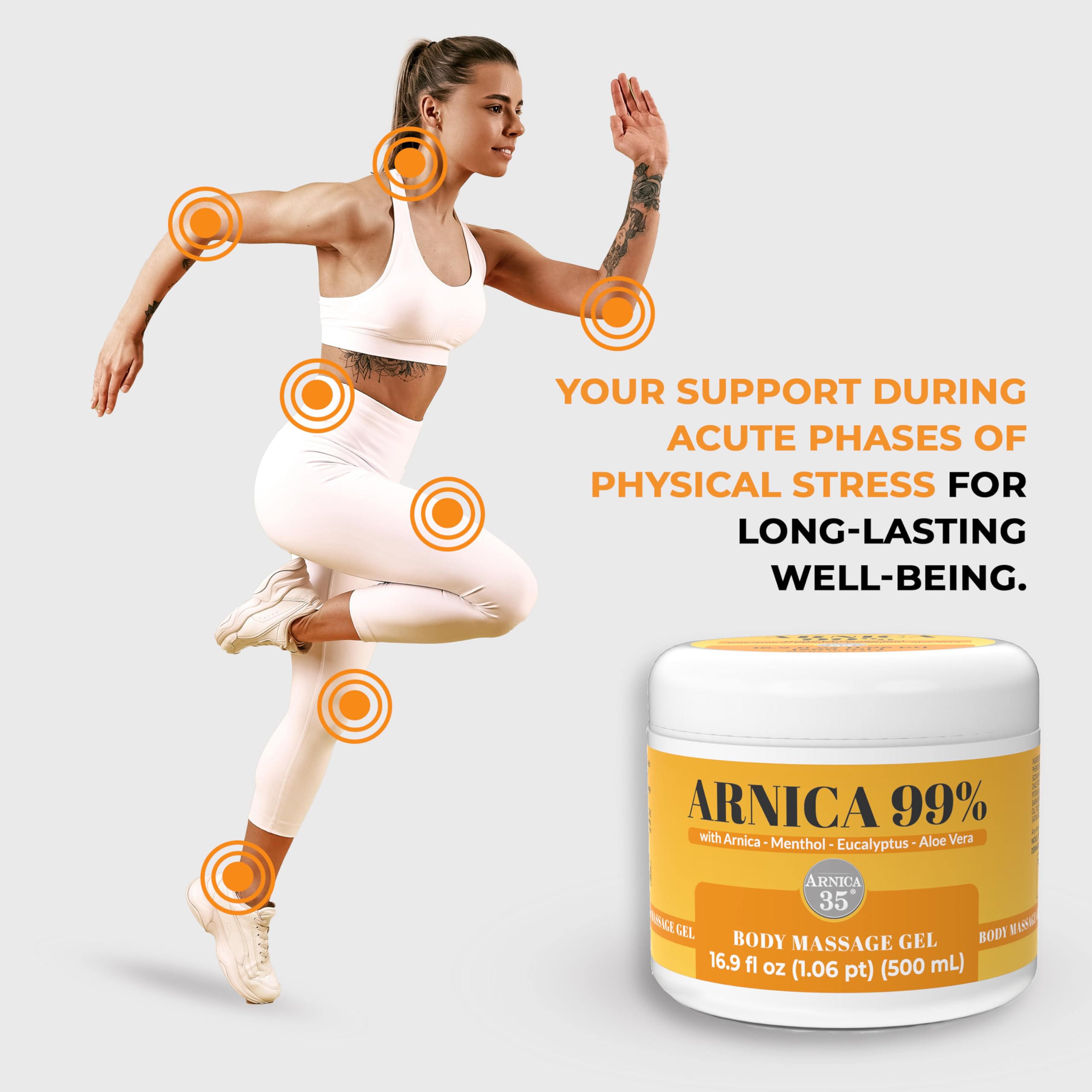 Arnica 35 Arnica Body Massage Gel – Water-Based Cosmetic Massage Gel with Arnica Montana, Fast-Absorbing Lightweight Texture, Non-Greasy Feel, Dermatologically Tested, 16.9 fl oz Arnica buy supplements canada