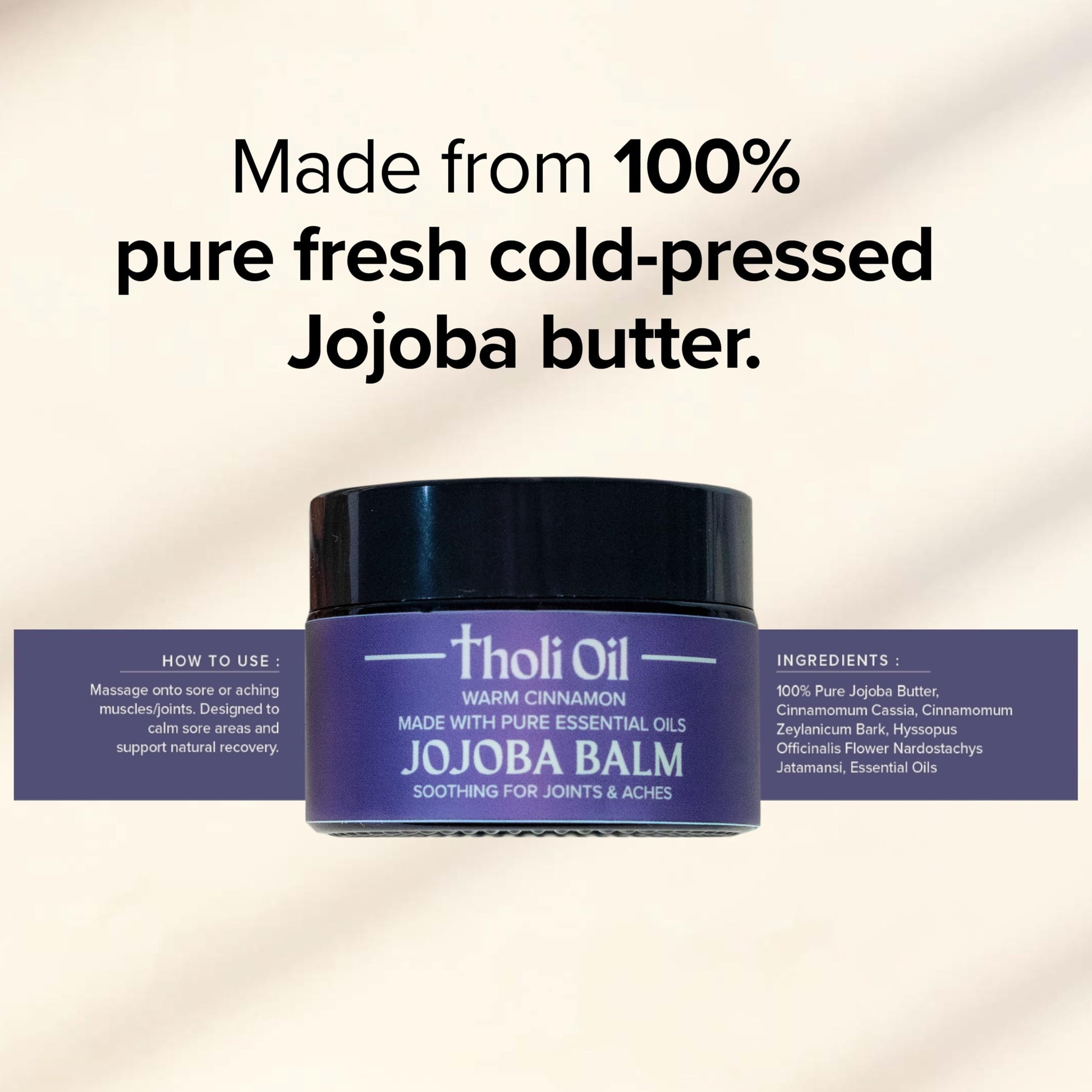tHOli Plantar Fasciitis Relief Balm – Jojoba Cream with Cinnamon, Cassia, Spikenard & Hyssop – Soothes Heels, Supports Joints & Skin Repair (1oz) Tholi Oil buy supplements canada