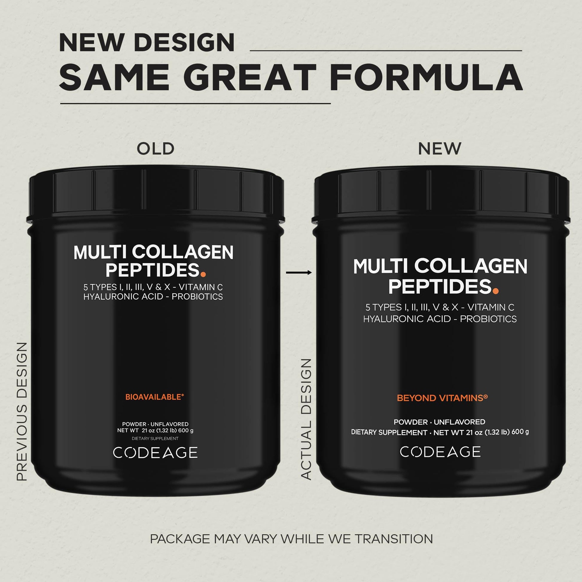 Codeage Multi Collagen Peptides + Probiotics Black Edition, Vitamin C, Hyaluronic Acid Powder Supplement, Grass-Fed, Pasture-Raised, Hydrolyzed, Zero Carbs, Type I, II, III, V & X, Unflavored, 21oz Codeage buy supplements canada