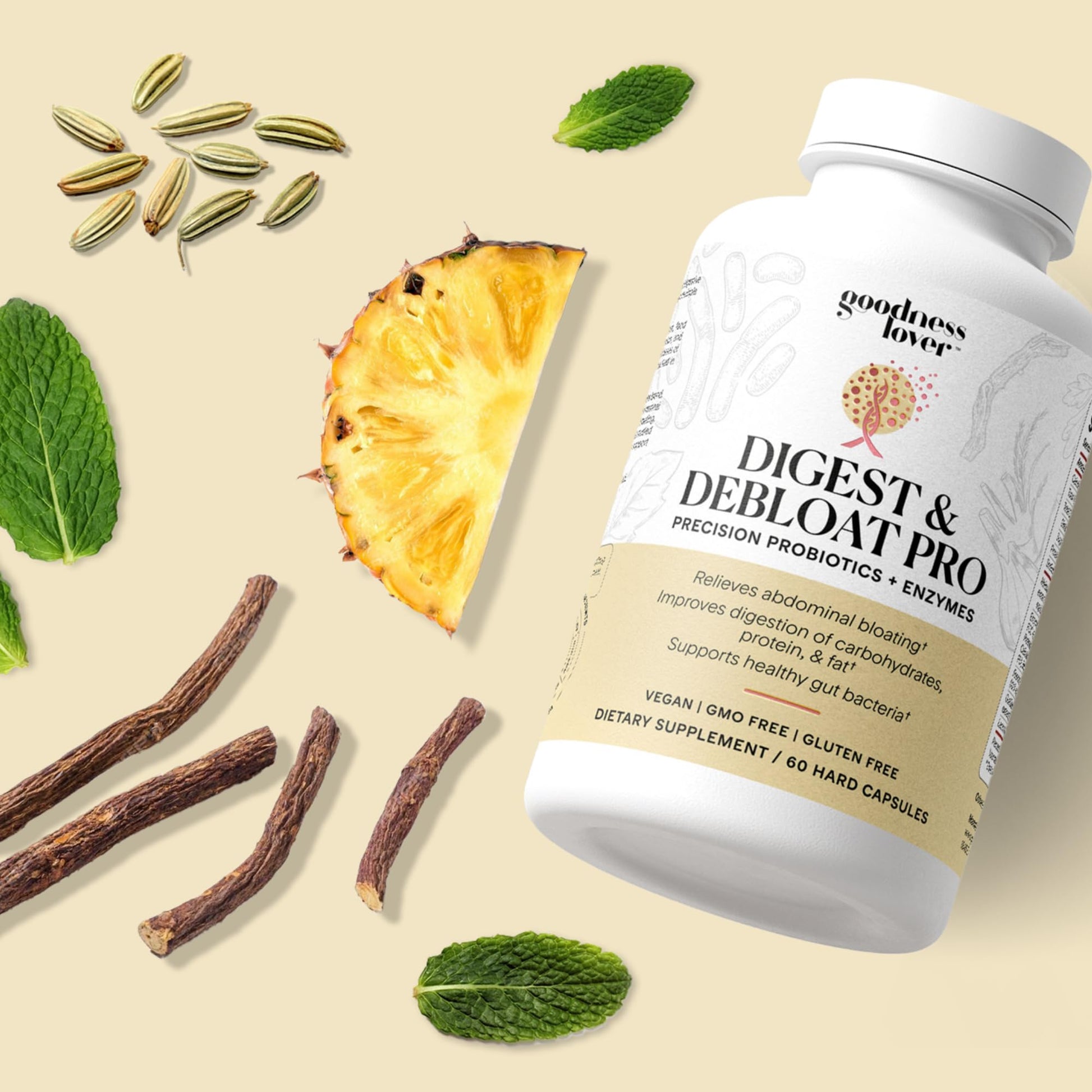 Goodness Lover Digest & Debloat Pro, Natural Digestive Enzymes Probiotics for Bloating Relief and Gas Relief, Probiotic Supplement for Women and Men, Goodness Lover buy supplements canada