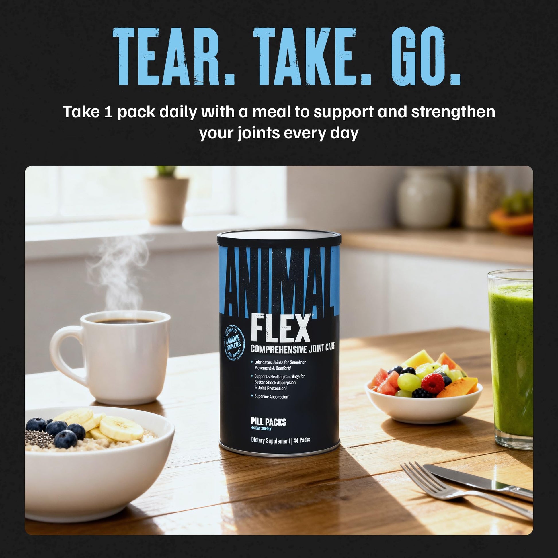 Animal Flex - Glucosamine Chondroitin Joint Supplement for Women and Men Discomfort with Turmeric, MSM, Boswellia for Cartilage, Joint Health, Muscles, Back, Knees, Shoulder, and Hip, 44 Packs Animal buy supplements canada