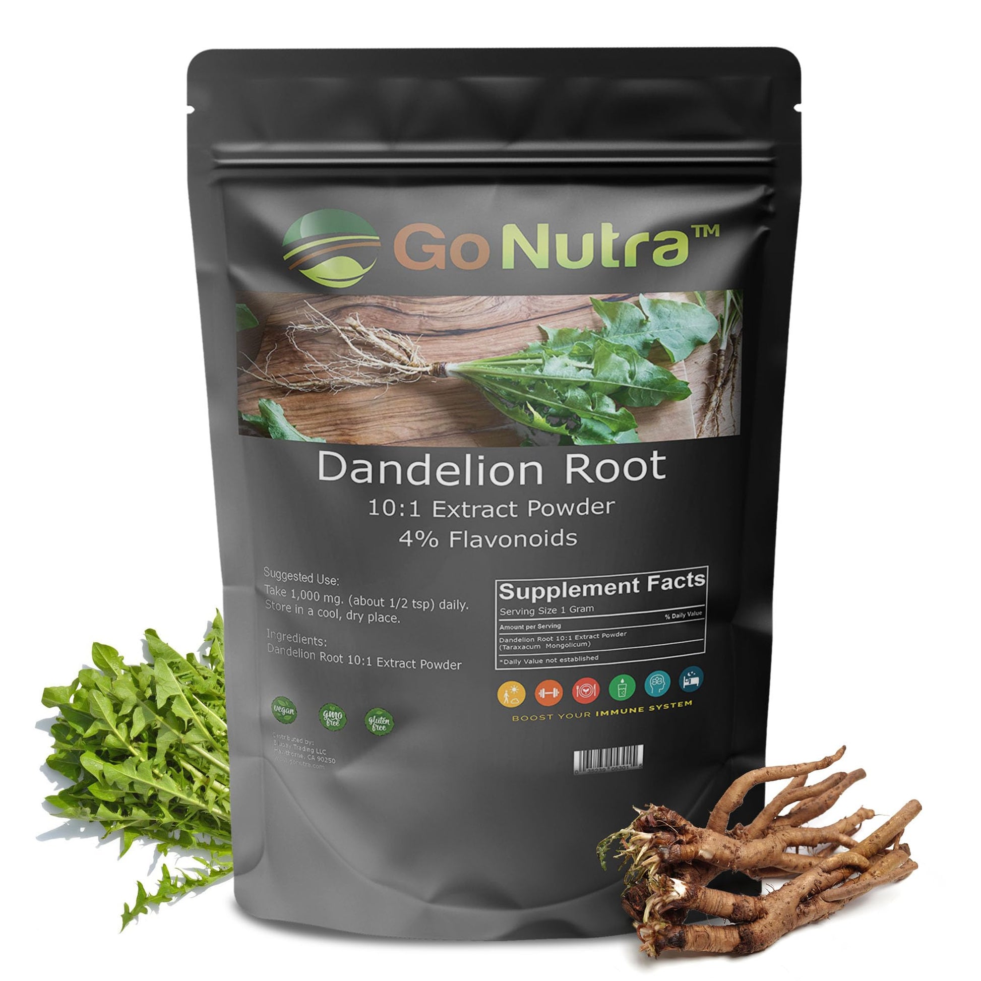 Go Nutra - Dandelion Root Powder, Potent 10:1 Dandelion Root Extract with 4% Flavonoids Go Nutra buy supplements canada