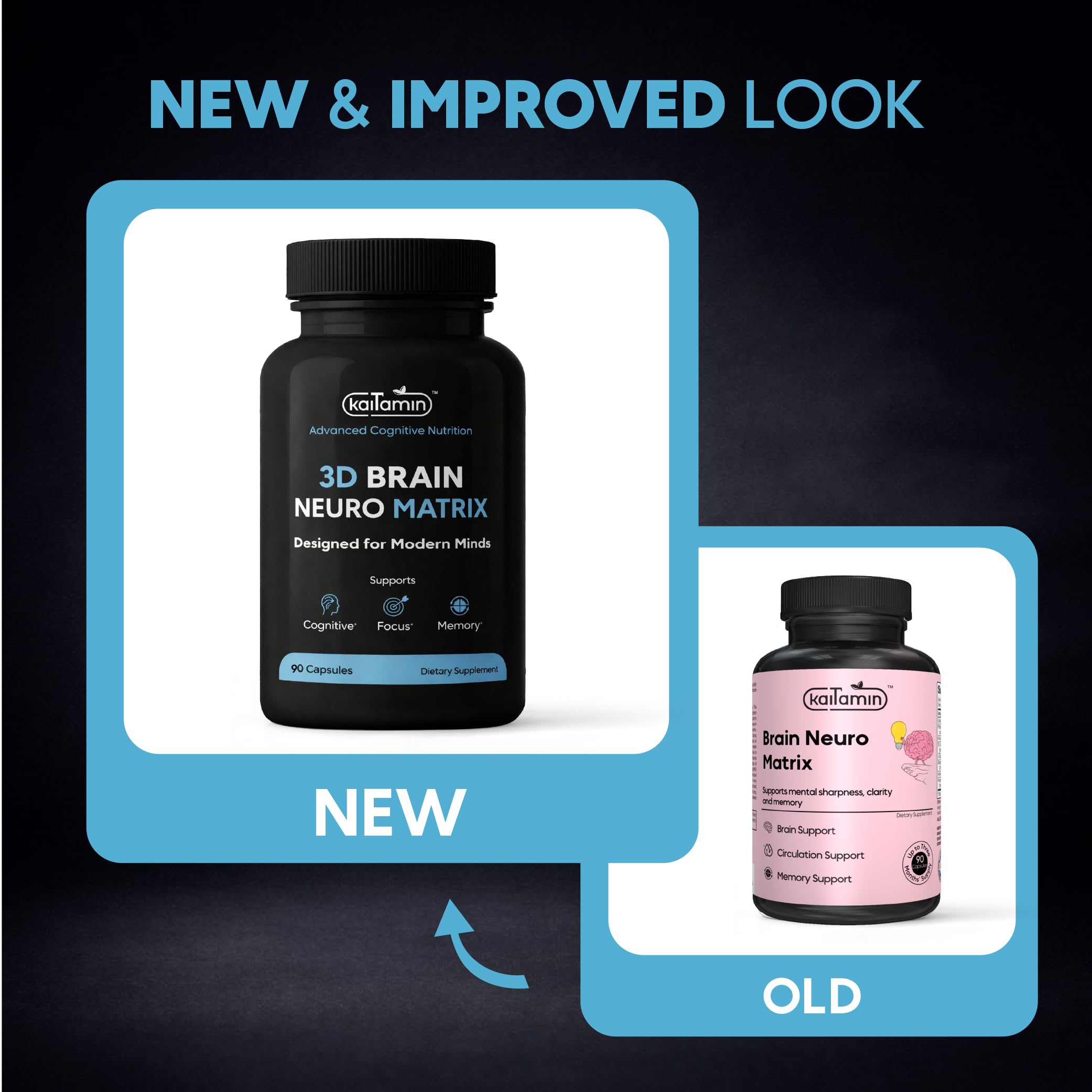 Brain Neuro Matrix – Memory & Focus Nootropic with Ginkgo Biloba & Huperzine A – Caffeine-Free Vegan Brain Supplement for Clarity, Focus & Mood – 90 Capsules (3-Month Supply) Kaitamin buy supplements canada