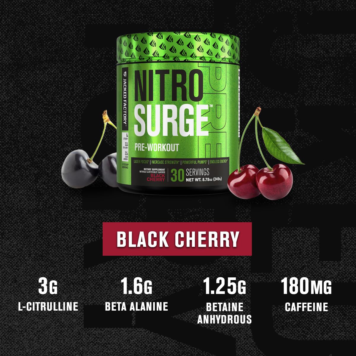 NITROSURGE Pre Workout Supplement - Endless Energy, Instant Strength Gains Jacked Factory buy supplements canada