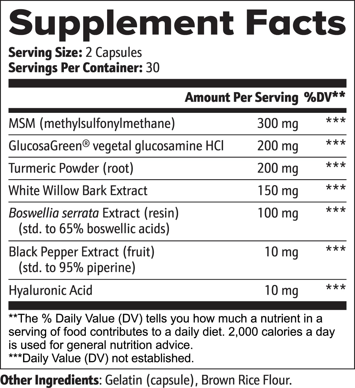 Joint Support Supplement – 60 Caps – MSM, Glucosamine HCl, Turmeric Supplement, Boswellia, Hyaluronic Acid Capsules & Black Pepper, Flexibility, Mobility & Comfort Joint Health – Made in USA Mycern buy supplements canada