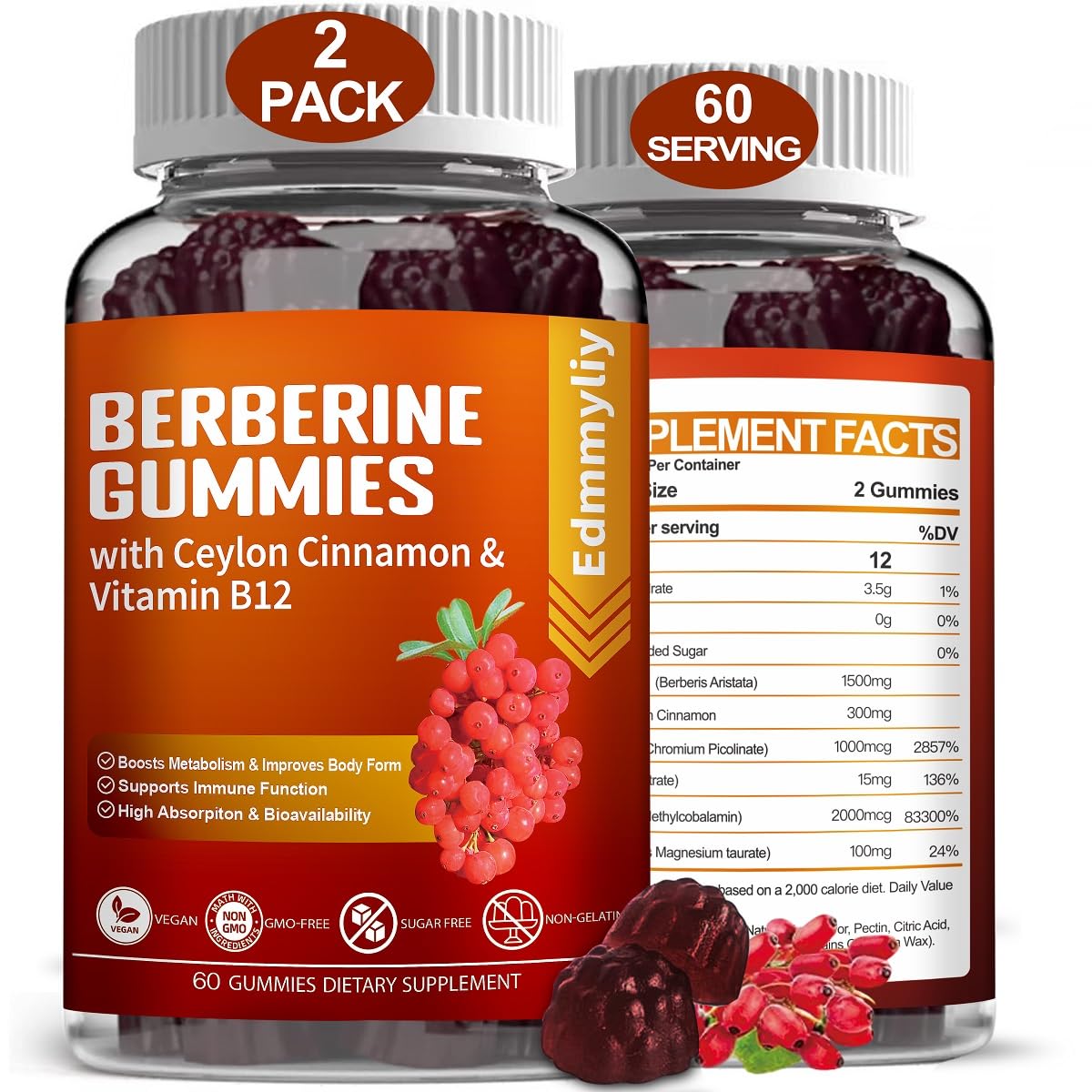 Berberine Gummies 1600mg with Ceylon Cinnamon Sugar Free High Potency Berberine Edmmyliy buy supplements canada