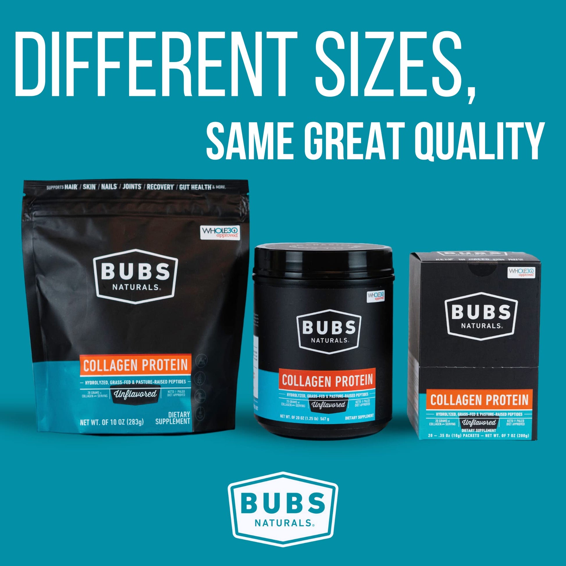 BUBS Naturals Collagen Peptides Powder, Collagen for Women & Men, Hydrolyzed Peptides, Unflavored Pasture Raised Grass Fed, Paleo Keto Friendly BUBS Naturals buy supplements canada