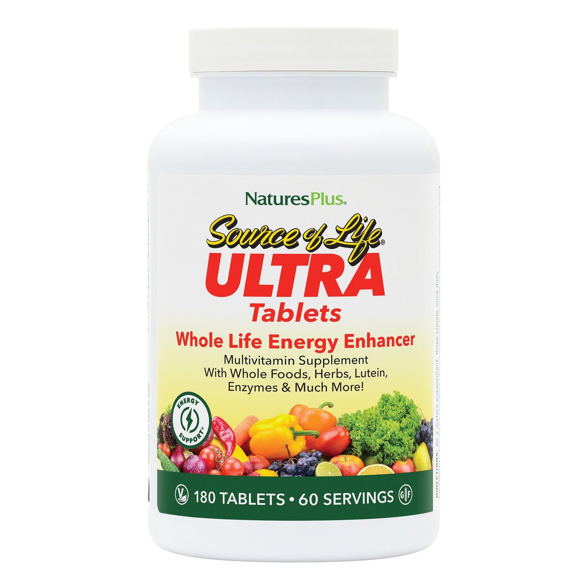 NaturesPlus Ultra Source of Life with Lutein - 180 Tablets - Multivitamin Supplement with Whole Foods - Supports Natural Energy & Overall Well-Being - Gluten Free, Vegetarian - 60 Servings NaturesPlus buy supplements canada