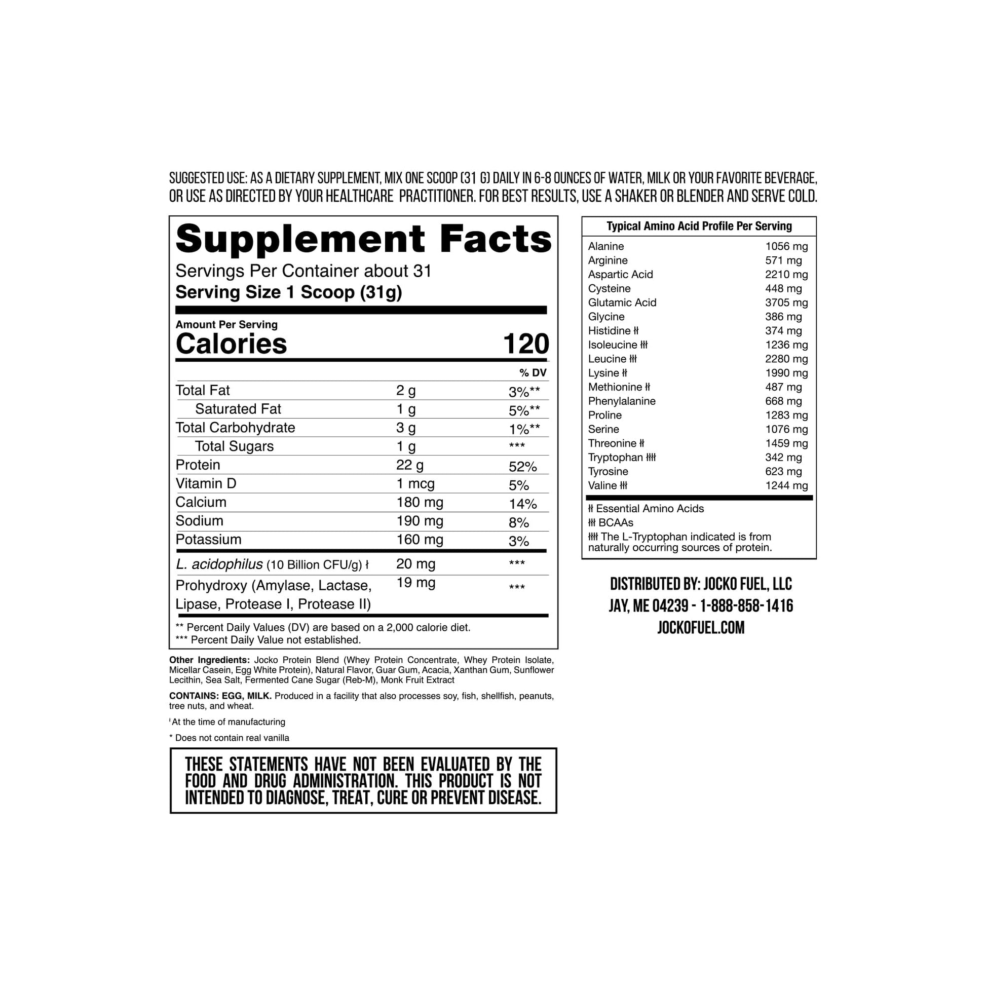 Jocko Mölk Whey Protein Powder (Vanilla) - Keto, Probiotics, Grass Fed, Digestive Enzymes Jocko Fuel buy supplements canada