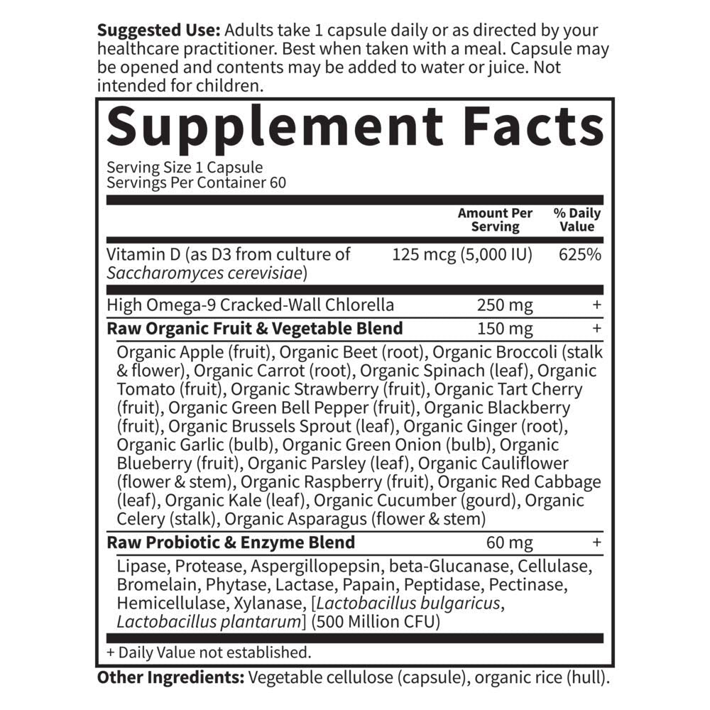 Garden of Life Vitamin D3 5000 IU, Raw Whole Food Supplements with Chlorella, Fruit, Veggies & Probiotics for Bone & Immune Health Garden of Life buy supplements canada