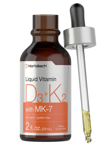Horbäach Vitamin D3 + K2 Liquid Drops | with MK7 | 2 Fl Oz | Vegetarian | Non-GMO Horbäach buy supplements canada