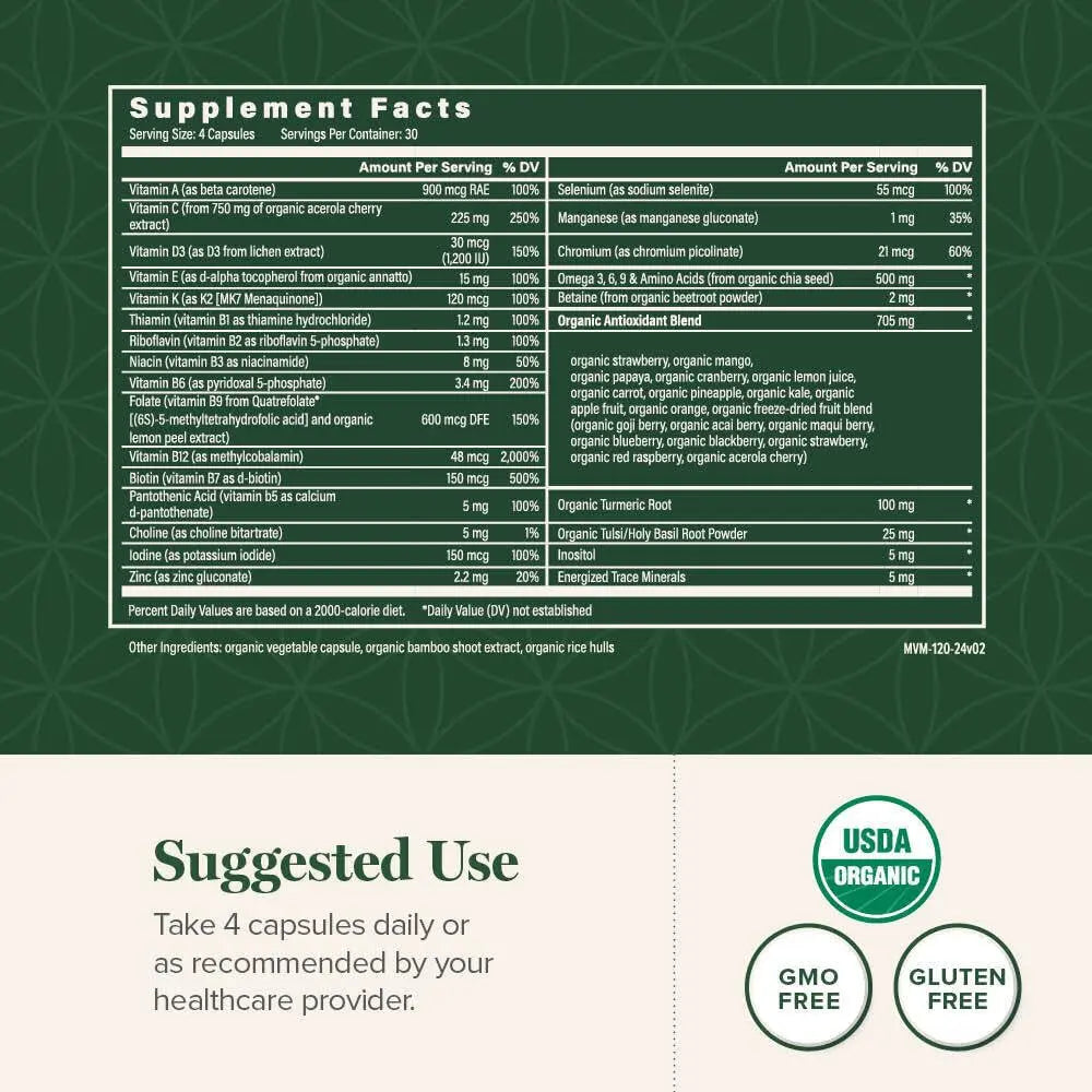 Global Healing Center - USDA Organic Multivitamin for Women & Men - Vitamins Include A, C, D, & More for Your Overall Health & Wellness Needs Global Healing Center buy supplements canada