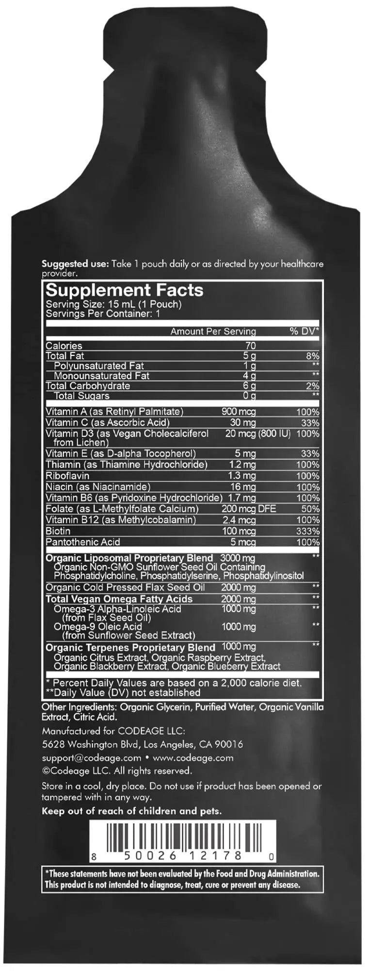Codeage Daily Men Liquid Vitamins Supplement - Liposomal Multivitamin A, B, C, D, E, Biotin, Omega-3 & Omega-9 Codeage buy supplements canada