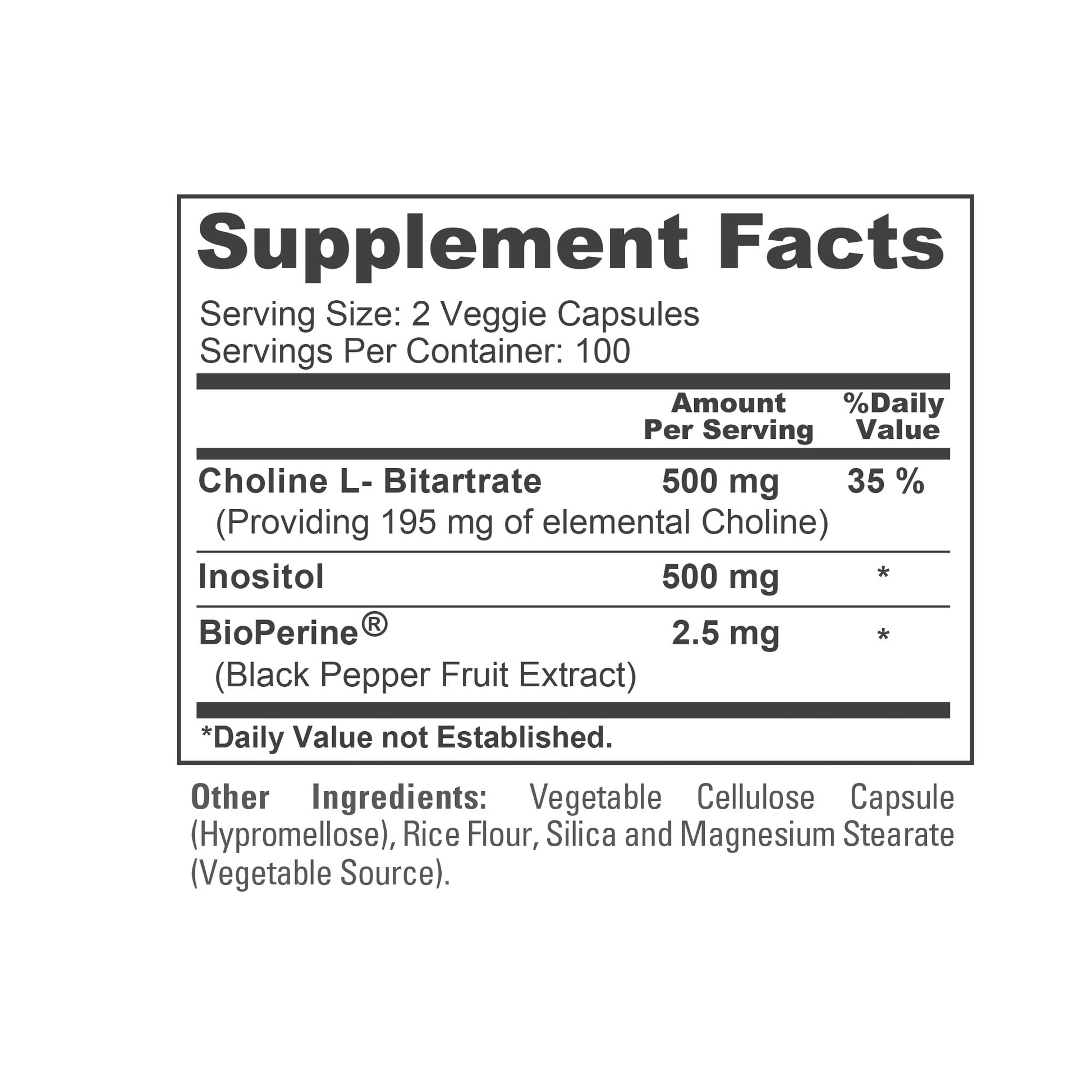 NusaPure Choline & Inositol - Suitable for Vegetarian/Vegan, Non - GMO - 1000mg - 200 Veggie Capsules NusaPure buy supplements canada
