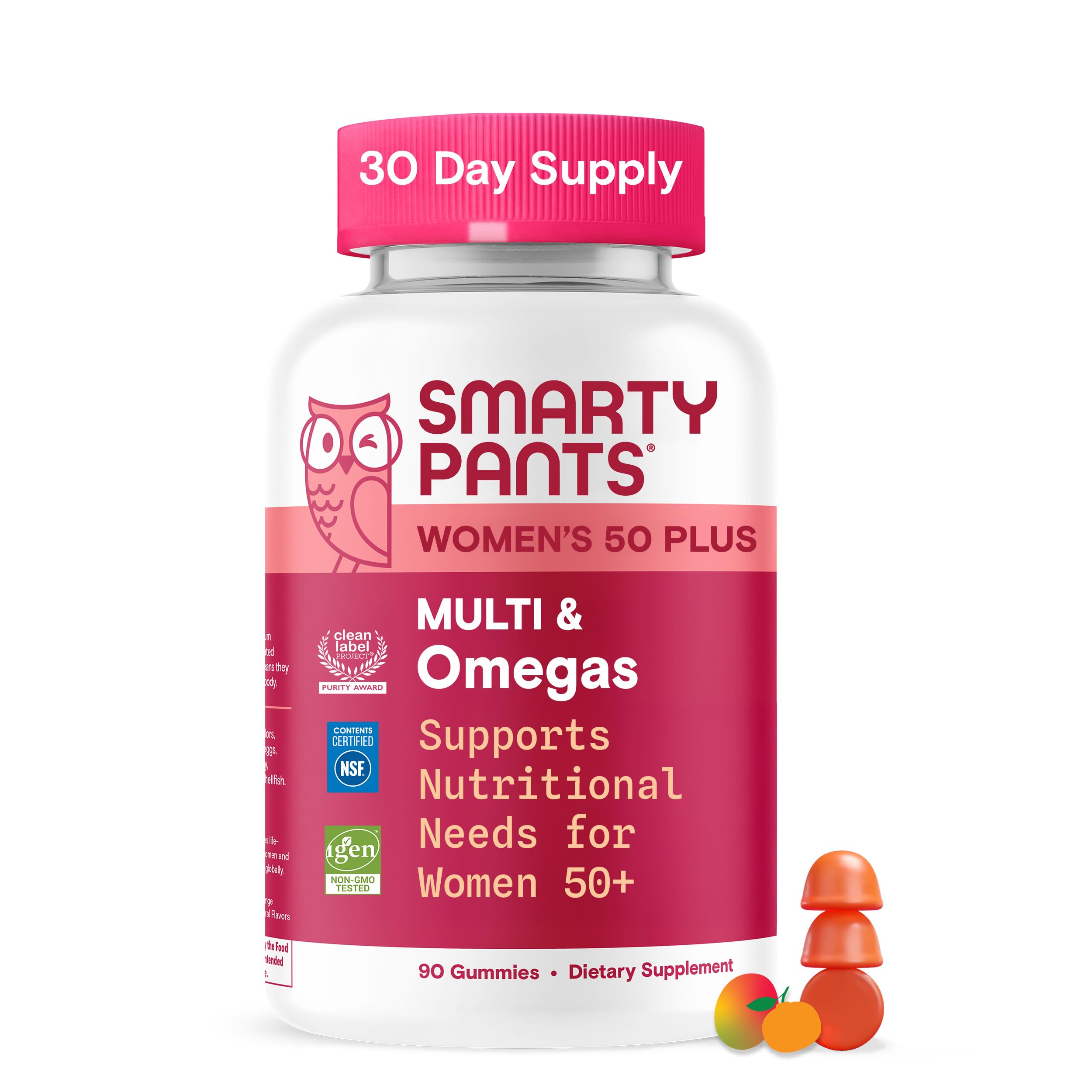 SmartyPants Multivitamin Gummy for Women 50 and Over - Improved Formula: Omega 3 (DHA/EPA), Methylfolate, CoQ10, Vitamin D3, C SmartyPants buy supplements canada