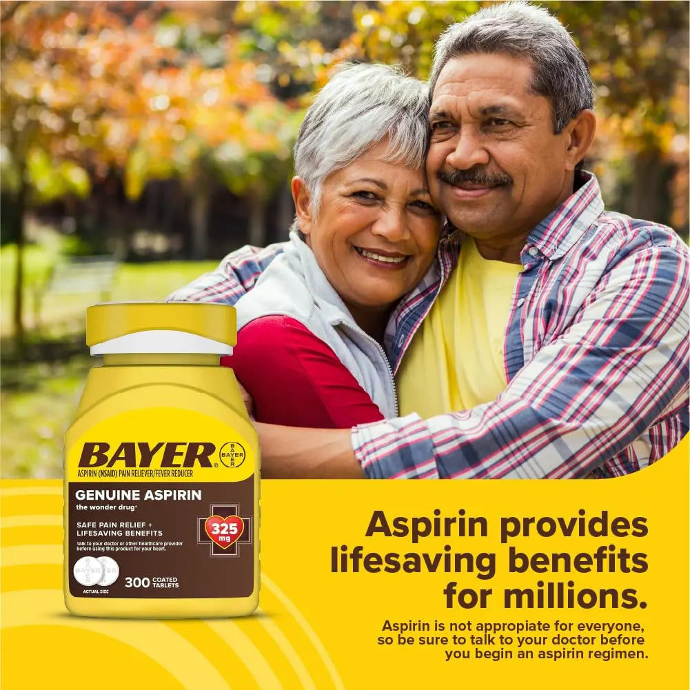 Bayer Genuine Aspirin 325 mg, Coated Tablets for Headache Relief, Multi-Symptom Pain Reliever and Fever Reducer, Pain Relief Tablets for Tooth and Muscle Pain, Backache, 300 Ct Bayer buy supplements canada