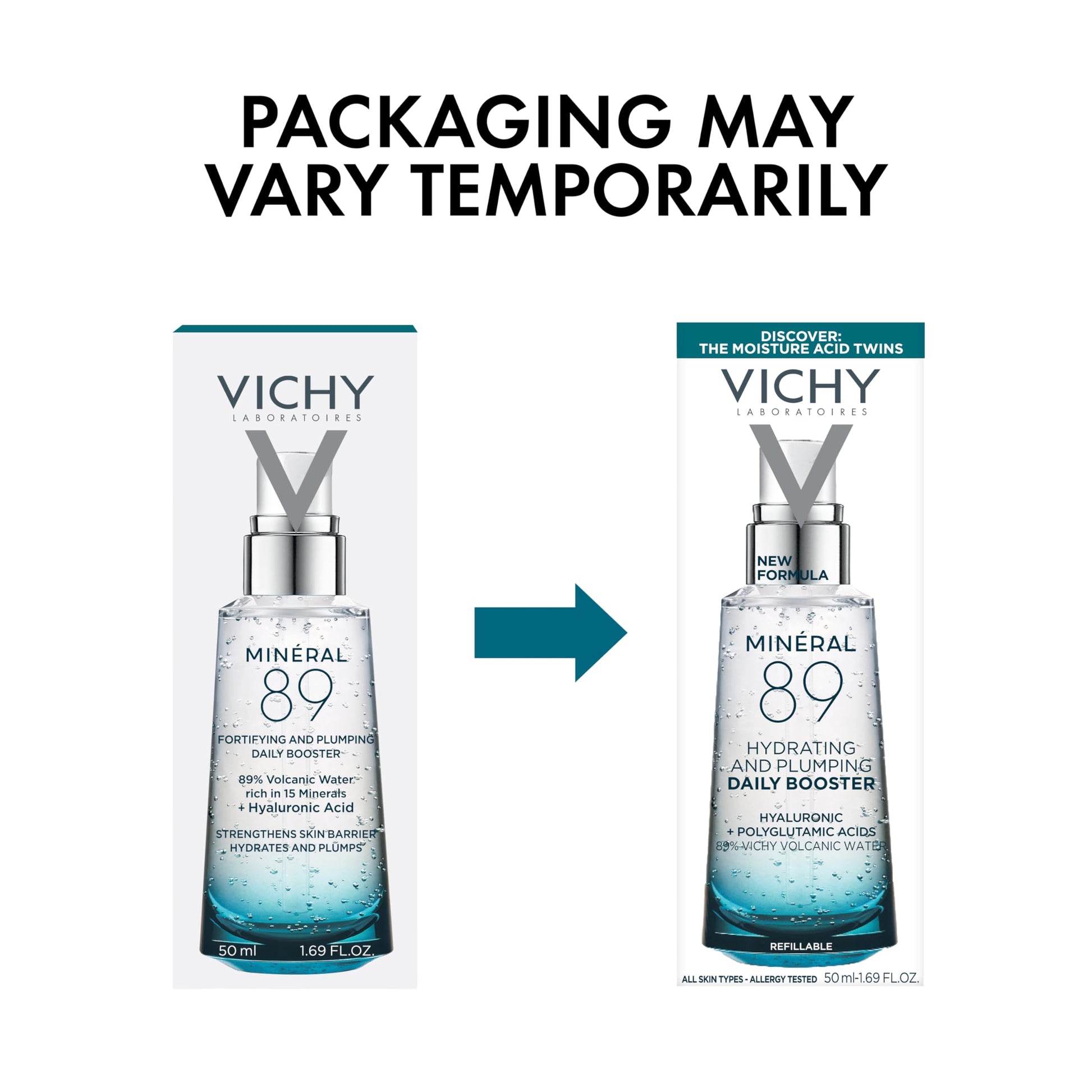 VICHY Mineral 89 Booster, Pure Hyaluronic Acid Serum for Face with Polyglutamic Acid for Skin Barrier Repair, Plumps & Hydrates VICHY buy supplements canada