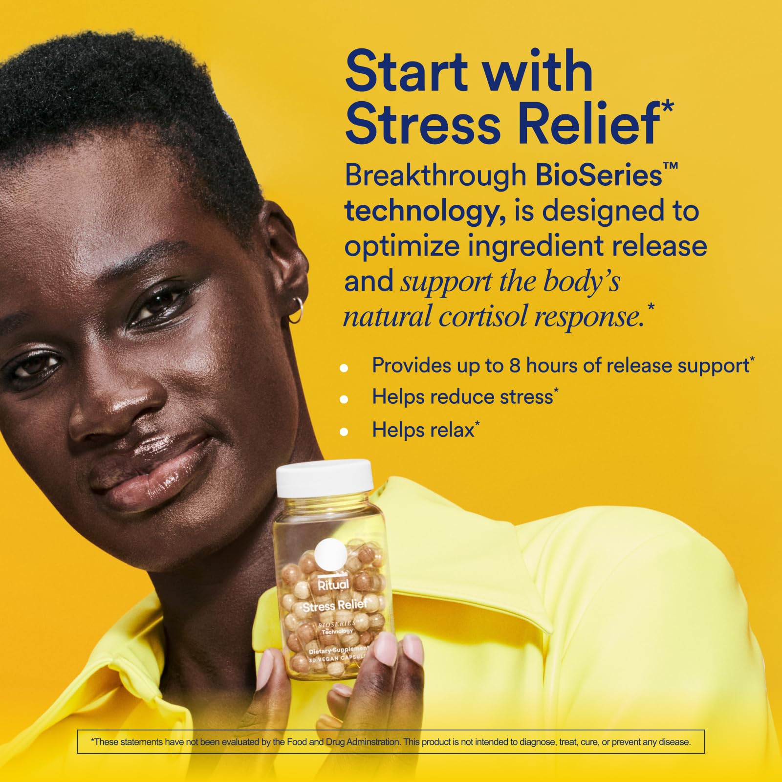 Ritual Stress Relief Supplement Shoden® Ashwagandha, Suntheanine® L-Theanine, and Saffron as affron®* BioSeries with 8-Hour Release to Support Natural Cortisol Response and Promote Calm, 30 Day Ritual buy supplements canada