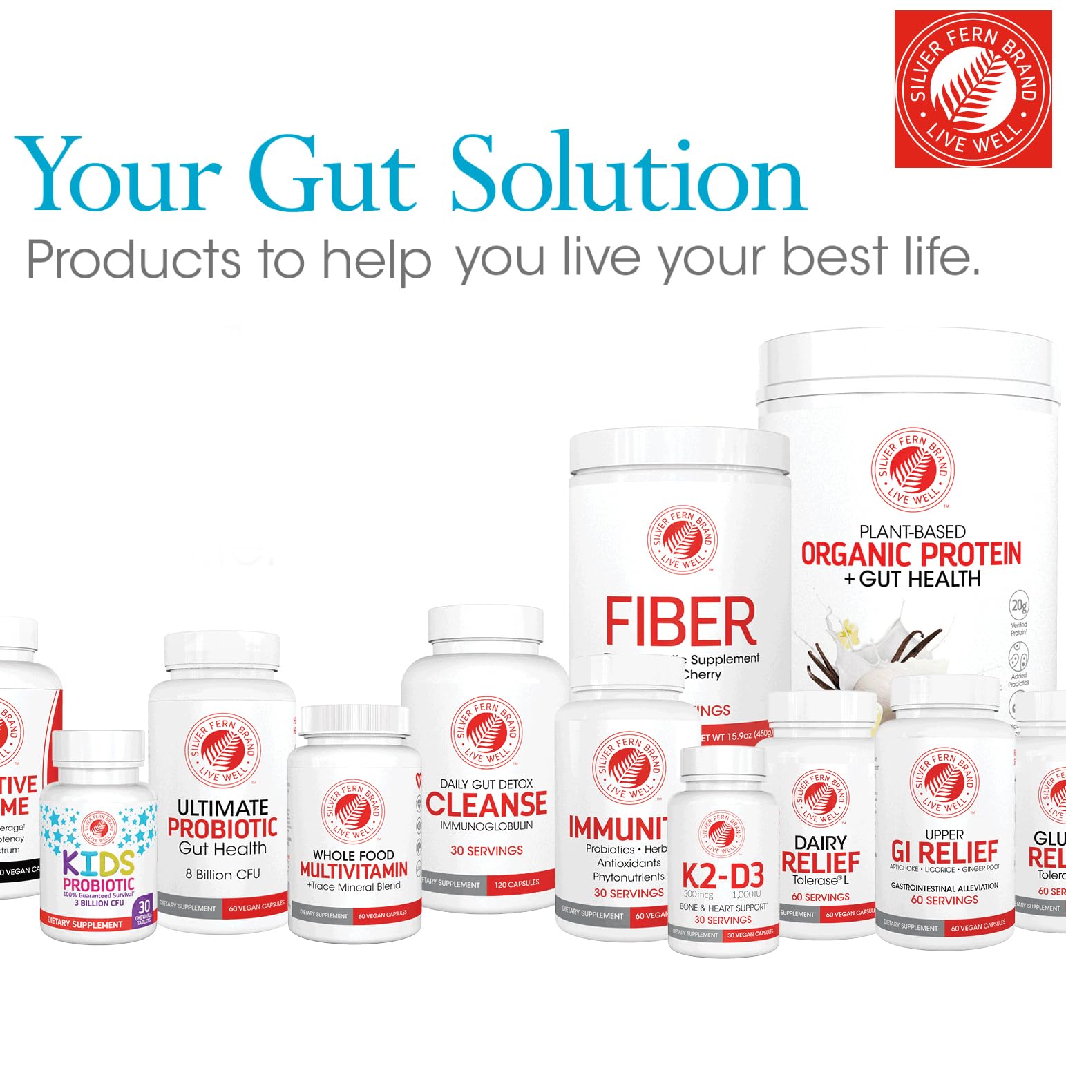 Silver Fern Cleanse - Daily Gut - 1 Bottle - 120 Capsules - 30 Day Supply - Immunoglobulin G, A & M -(IgG, IGA, IgM) - Postbiotic Silver Fern buy supplements canada