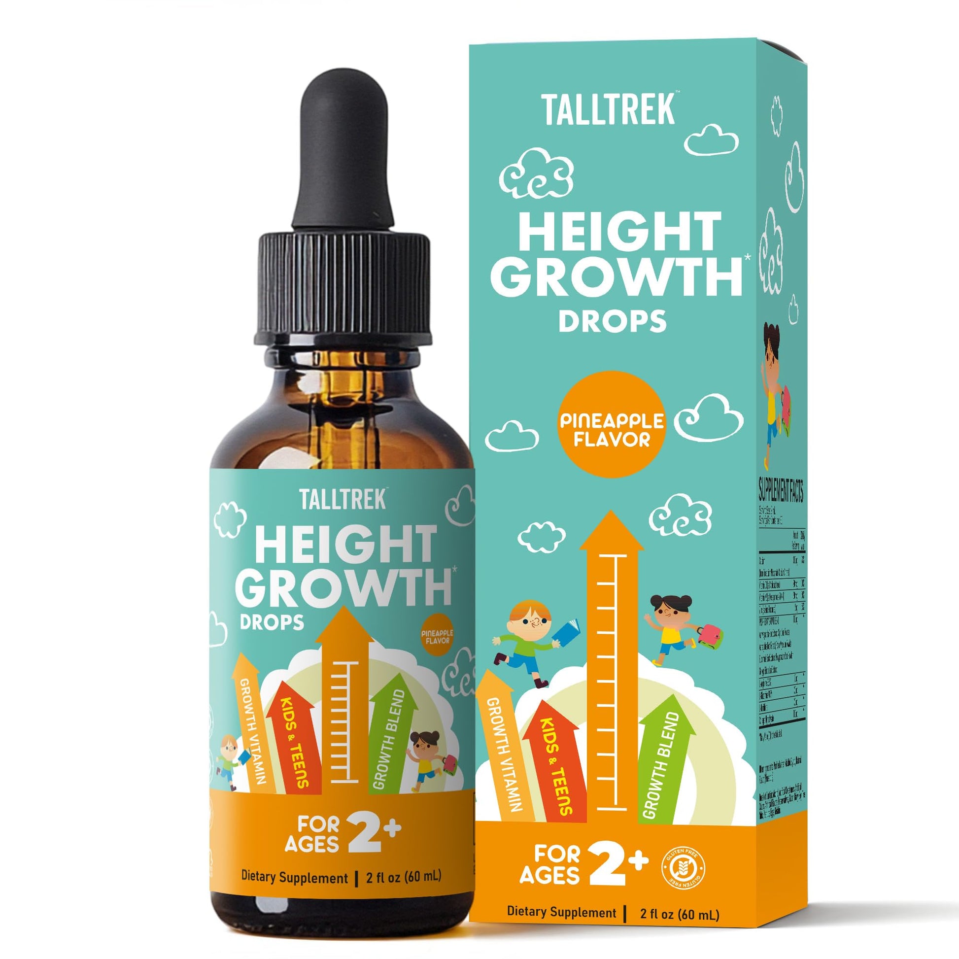 TallTrek Height Growth Supplement Drops for Kids - Teens Bone Growth Height Increase and Maximizer Immune Health Drops with Vitamins D3 K2 Zinc & Calcium - Gluten Free Vegan Pineapple Flavor TallTrek buy supplements canada